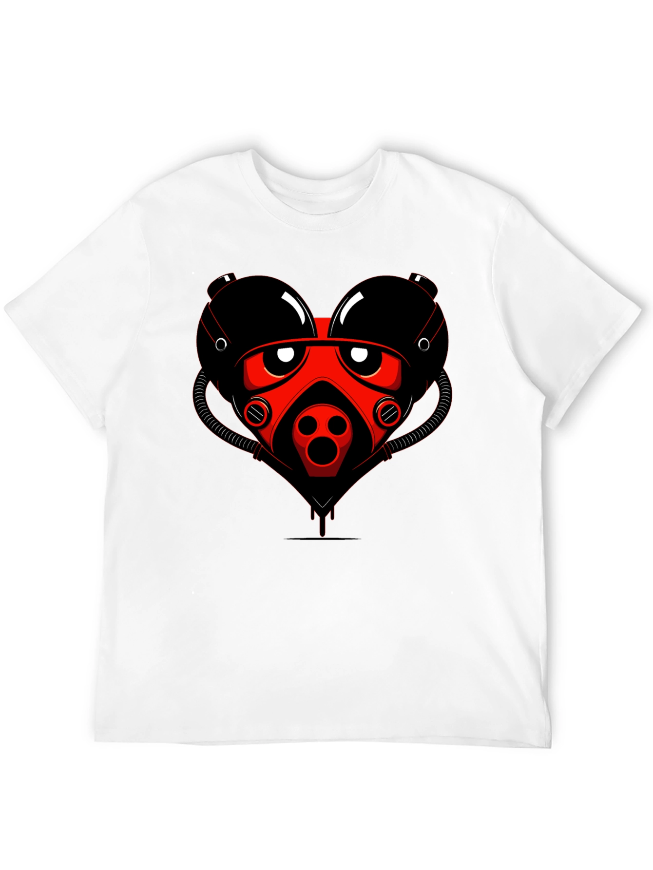 Graphic Tee: Red Heart Gas Mask Design