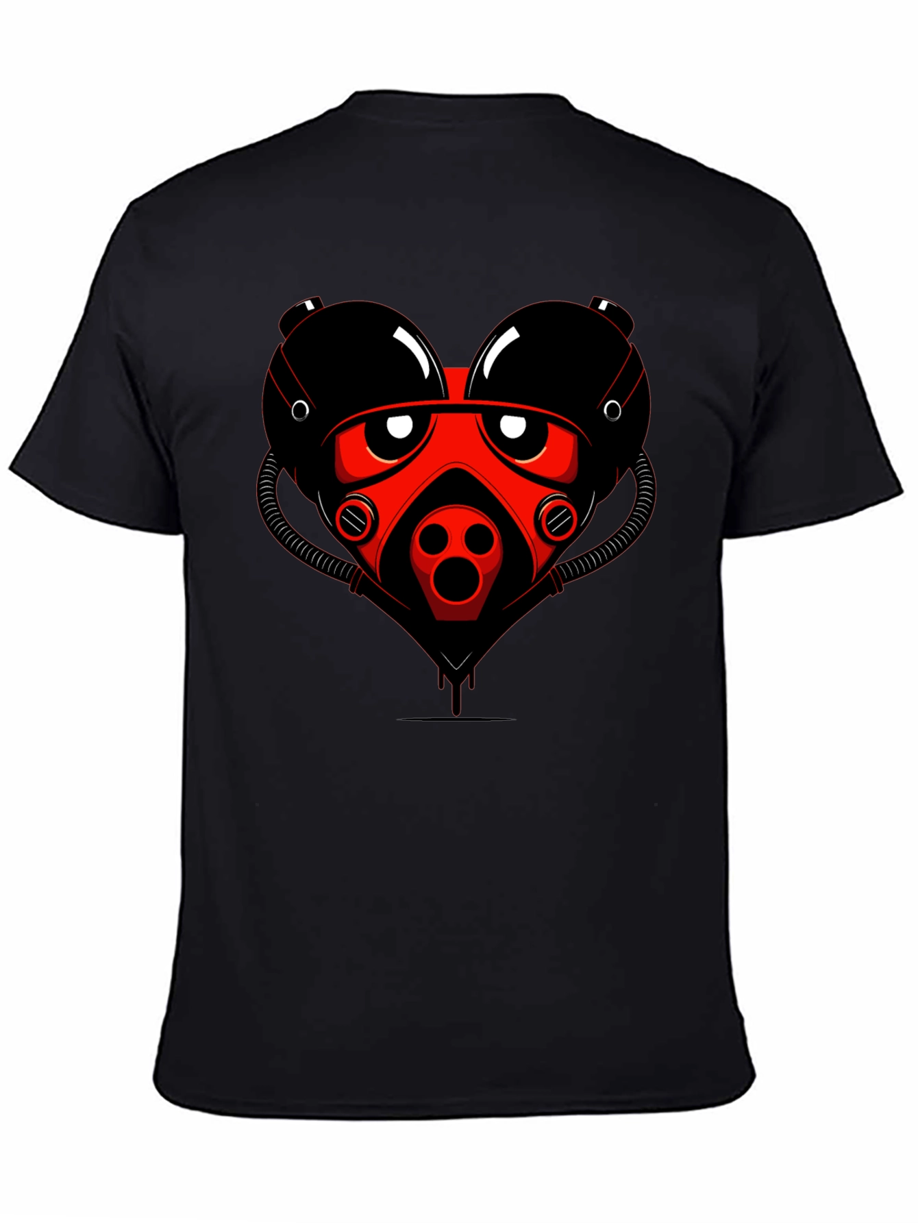 Graphic Tee: Red Heart Gas Mask Design