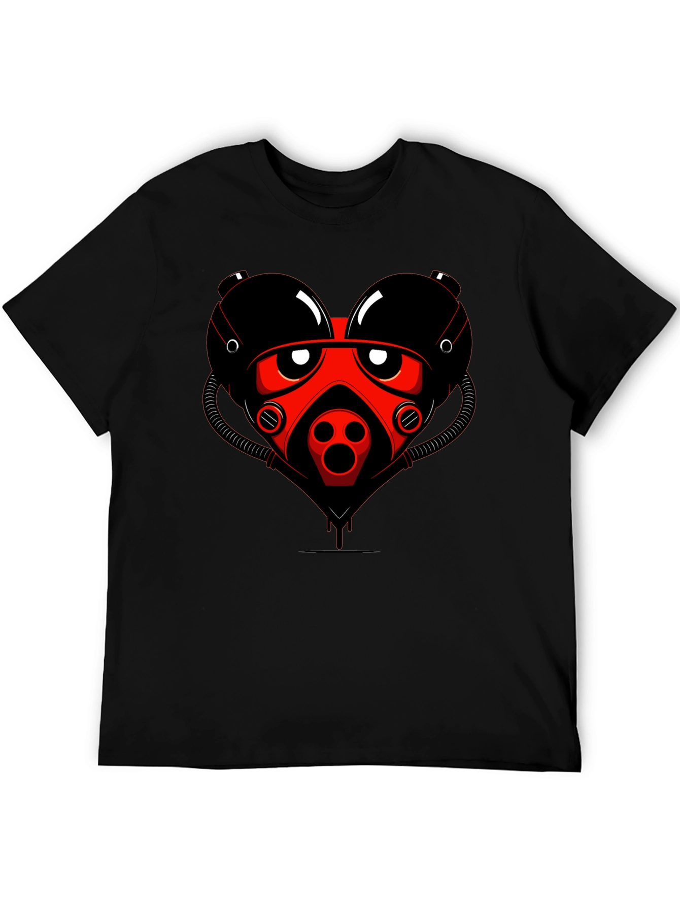 Graphic Tee: Red Heart Gas Mask Design