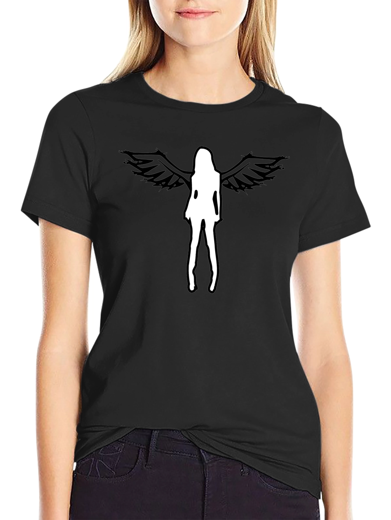 Angel Wings Graphic Tee - Mens Black T-Shirt