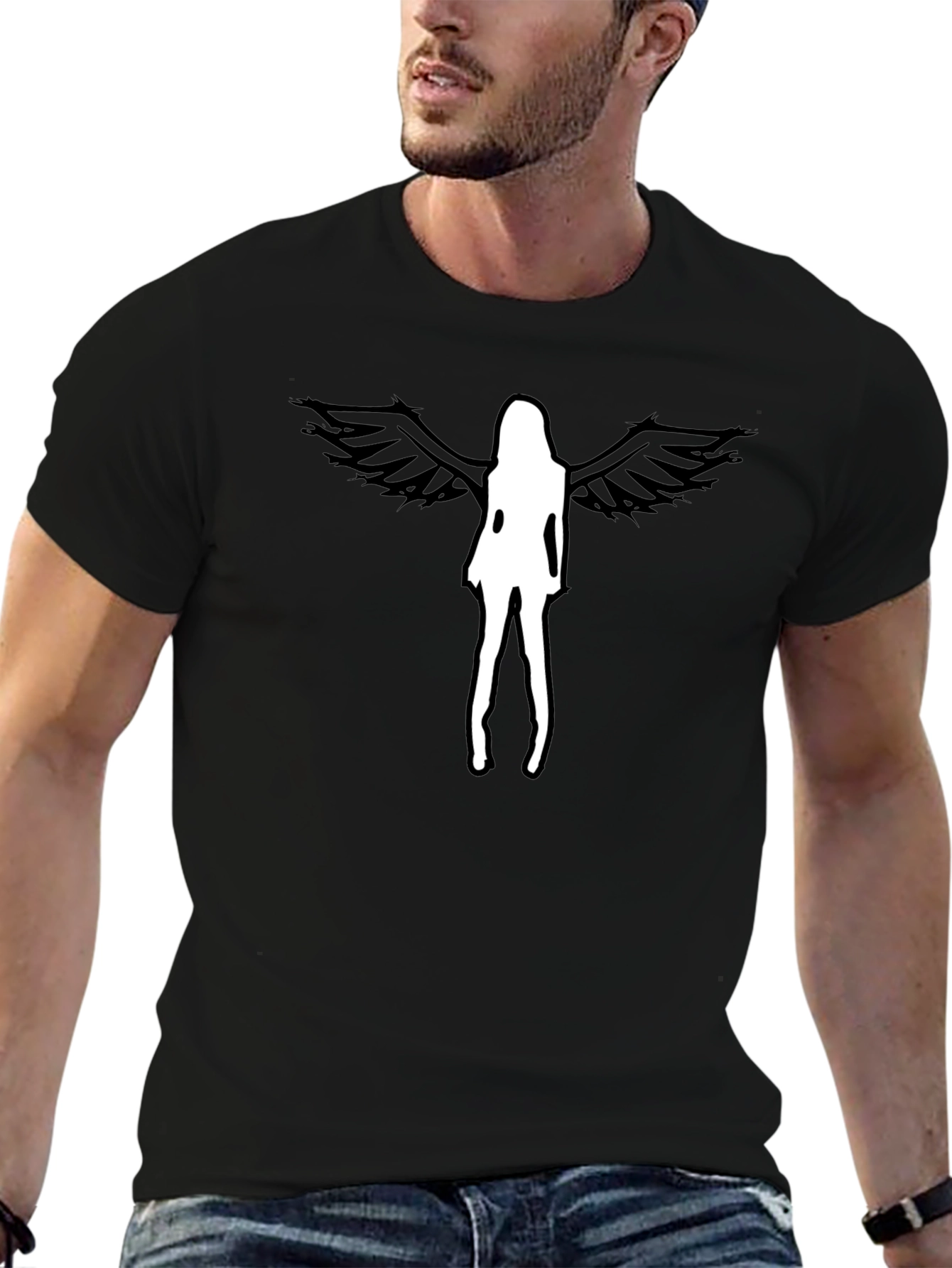 Angel Wings Graphic Tee - Mens Black T-Shirt