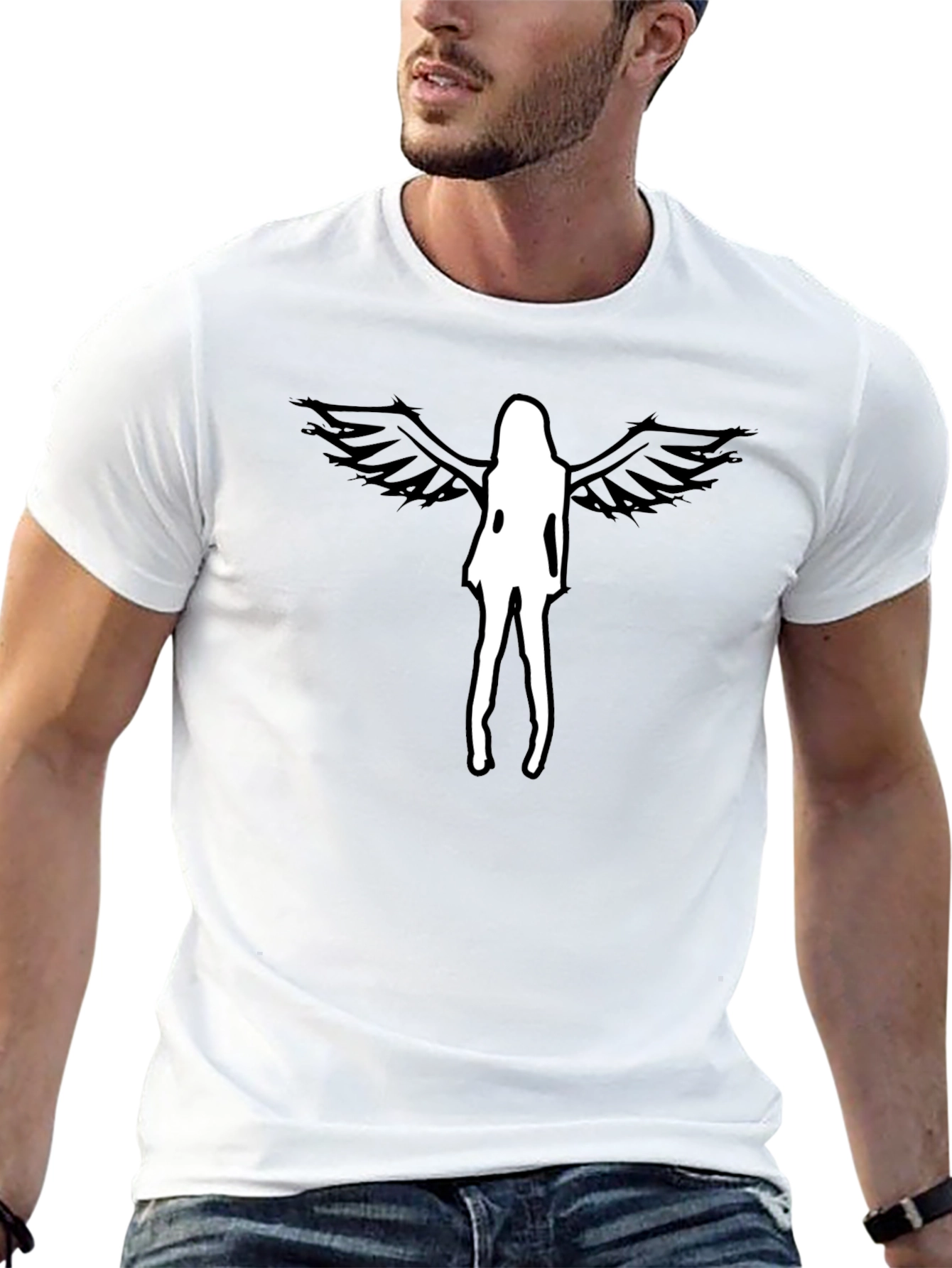 Angel Wings Graphic Tee - Mens Black T-Shirt