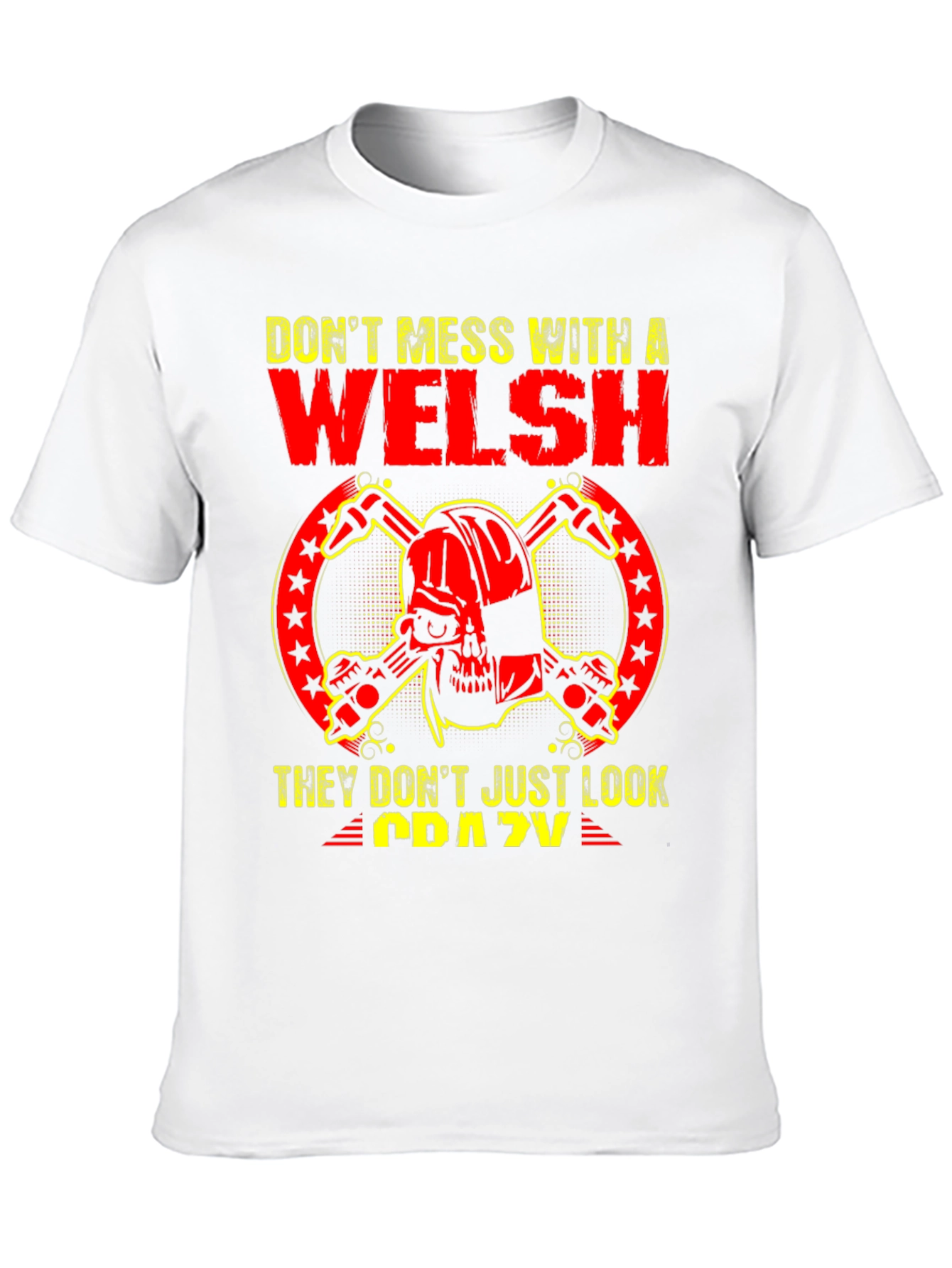 Welsh Crazy Skull Graphic T-Shirt