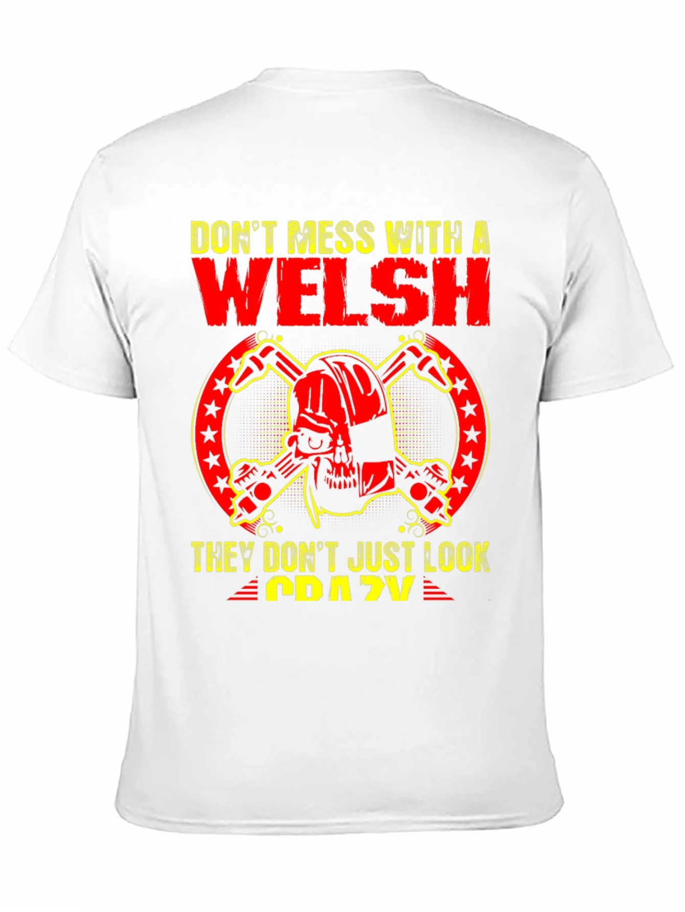 Welsh Crazy Skull Graphic T-Shirt