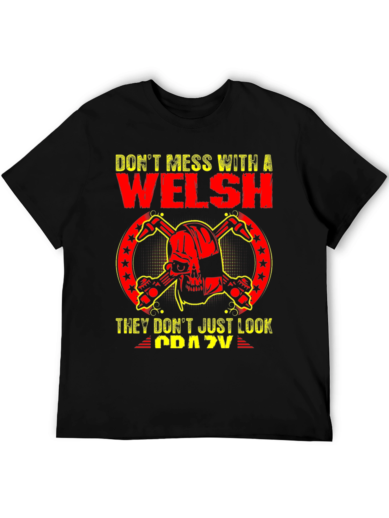 Welsh Crazy Skull Graphic T-Shirt