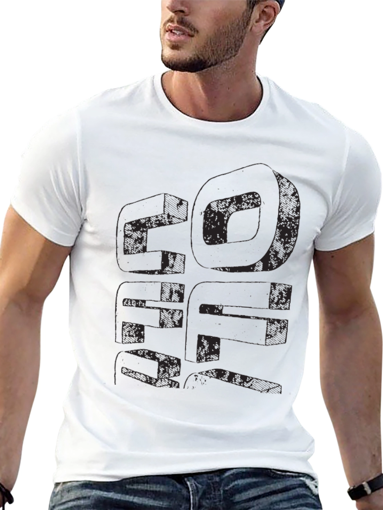 Distressed Graphic Print Tee