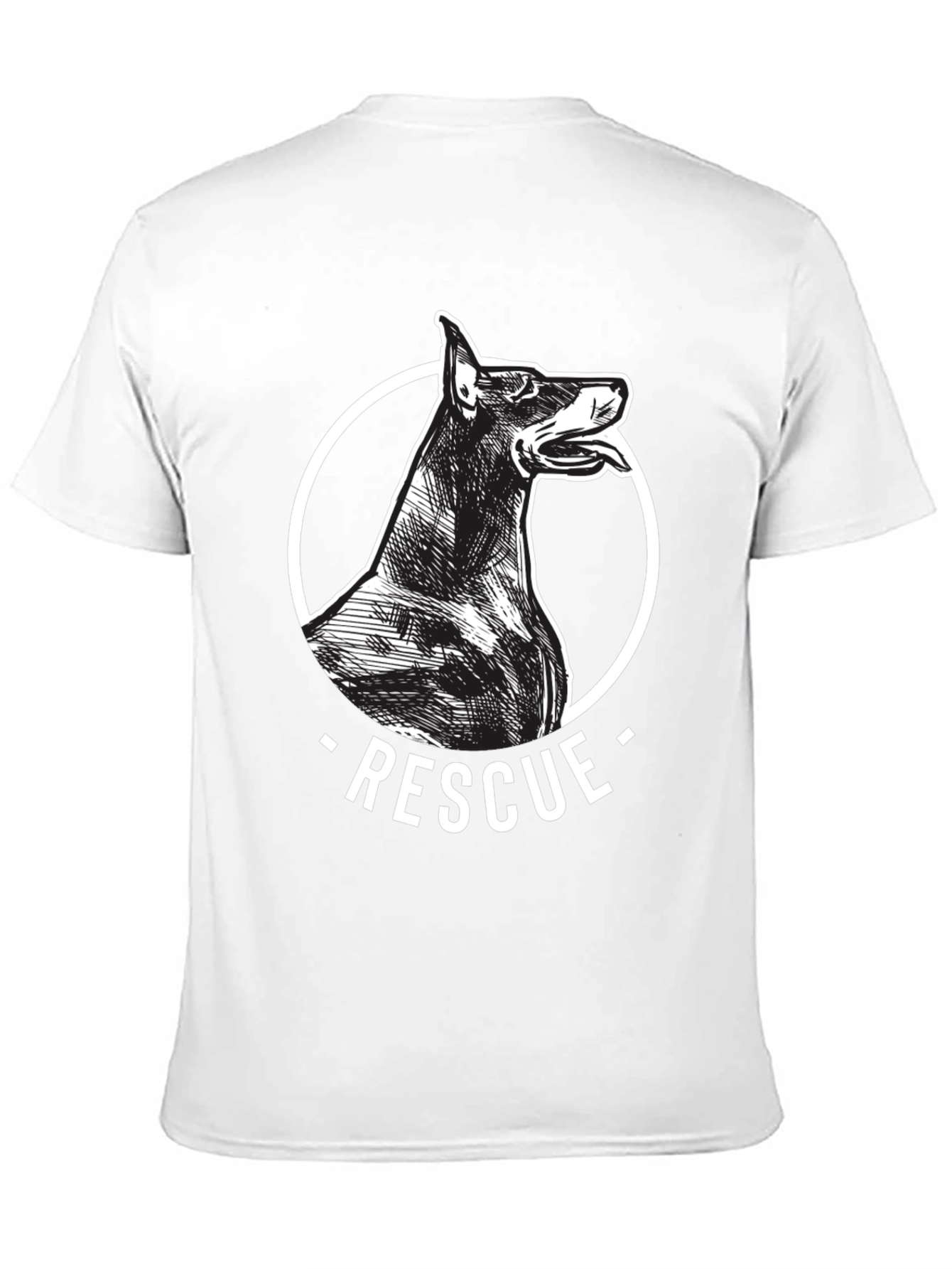 Doberman Rescue Dog Black Graphic Tee