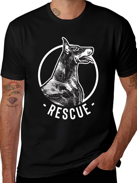 Doberman Rescue Dog Black Graphic Tee
