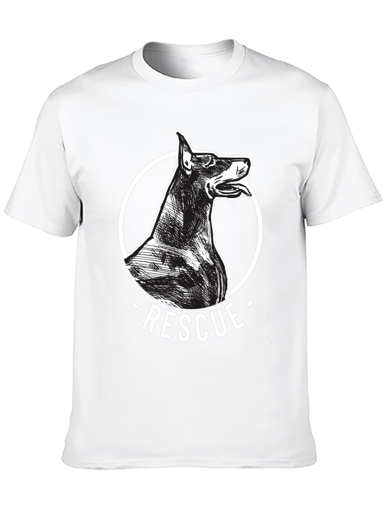 Doberman Rescue Dog Black Graphic Tee