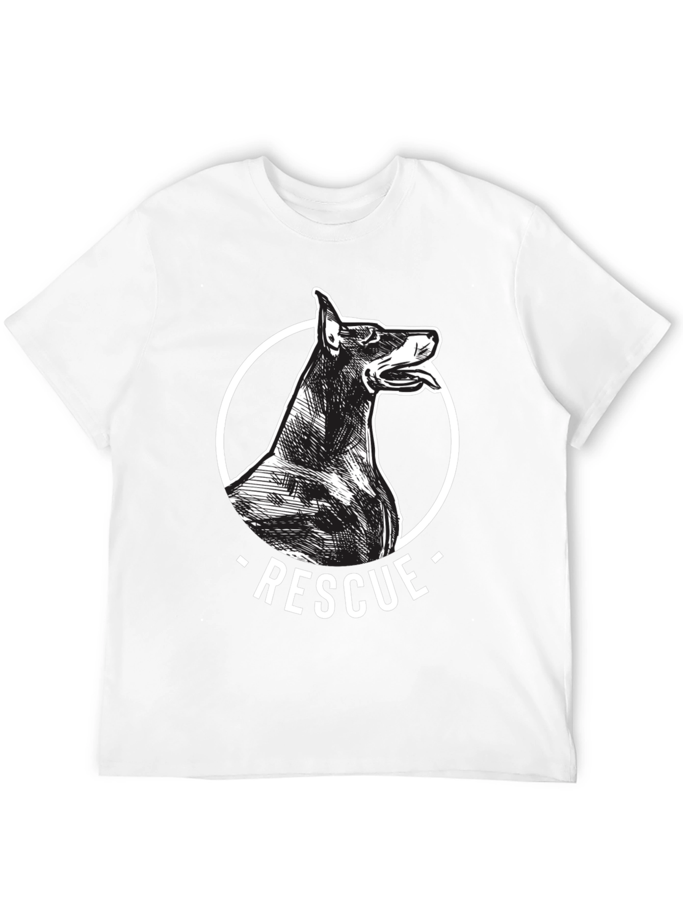 Doberman Rescue Dog Black Graphic Tee