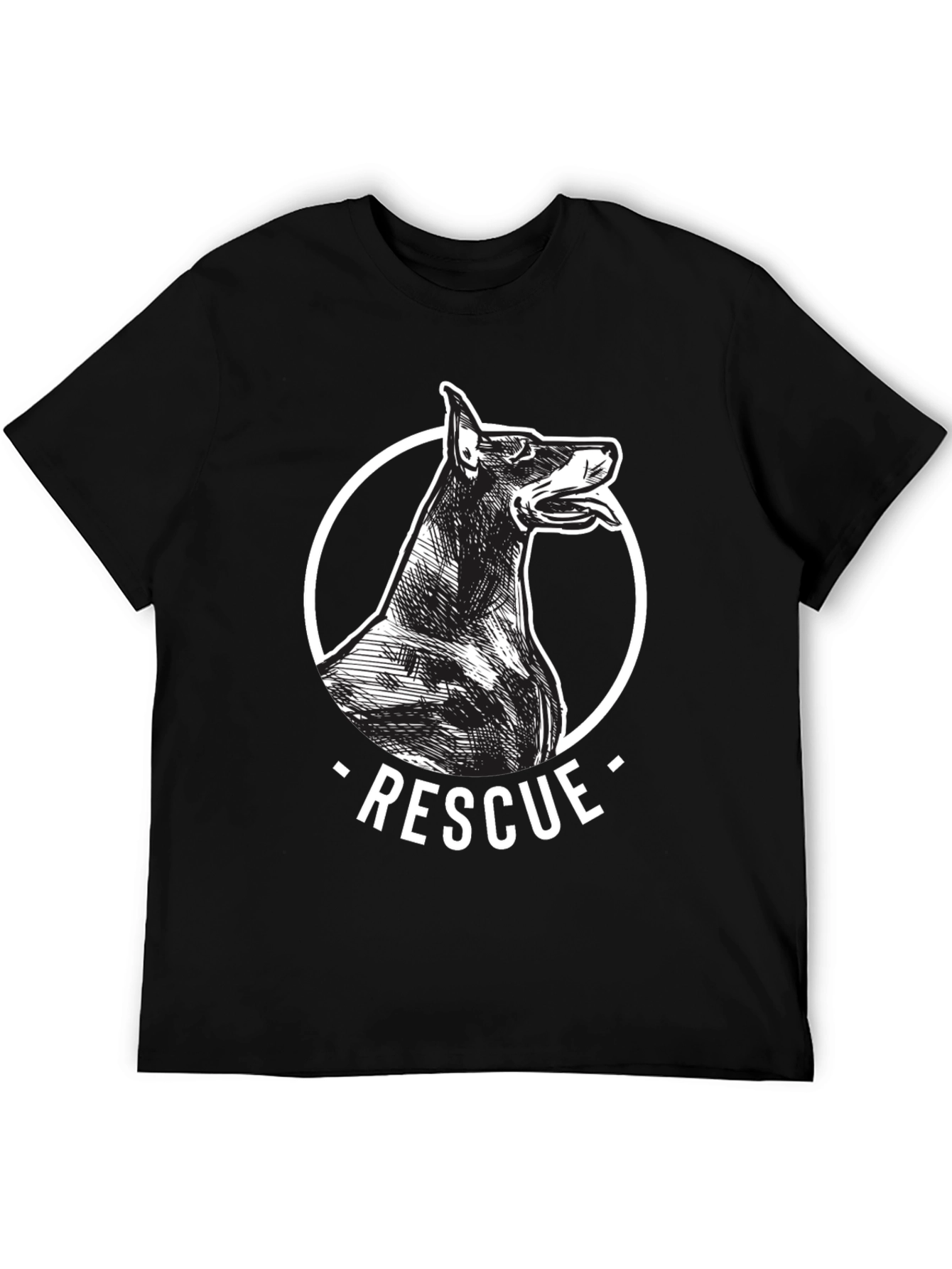 Doberman Rescue Dog Black Graphic Tee