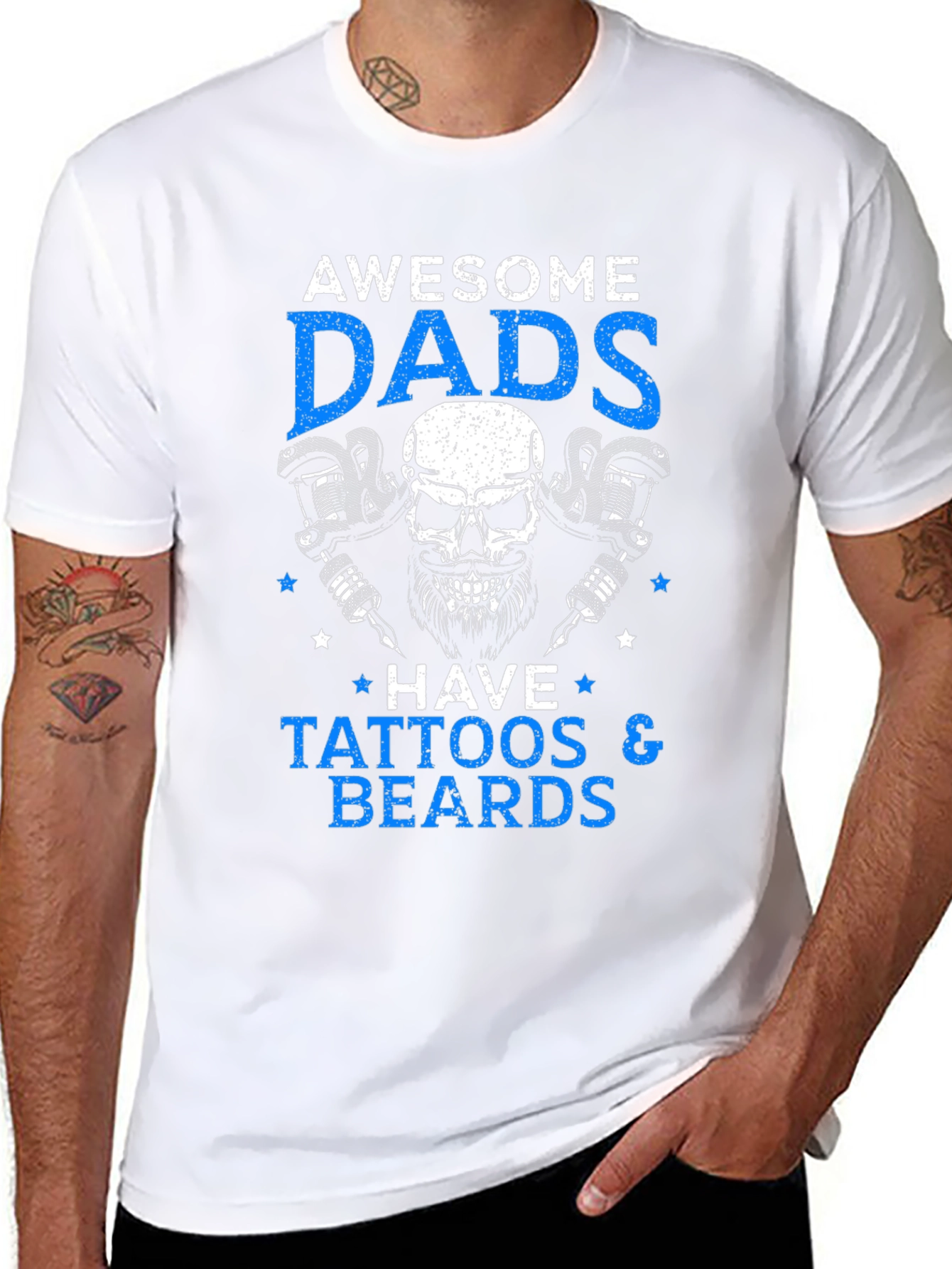Awesome Dads Tattoos & Beards Graphic Tee