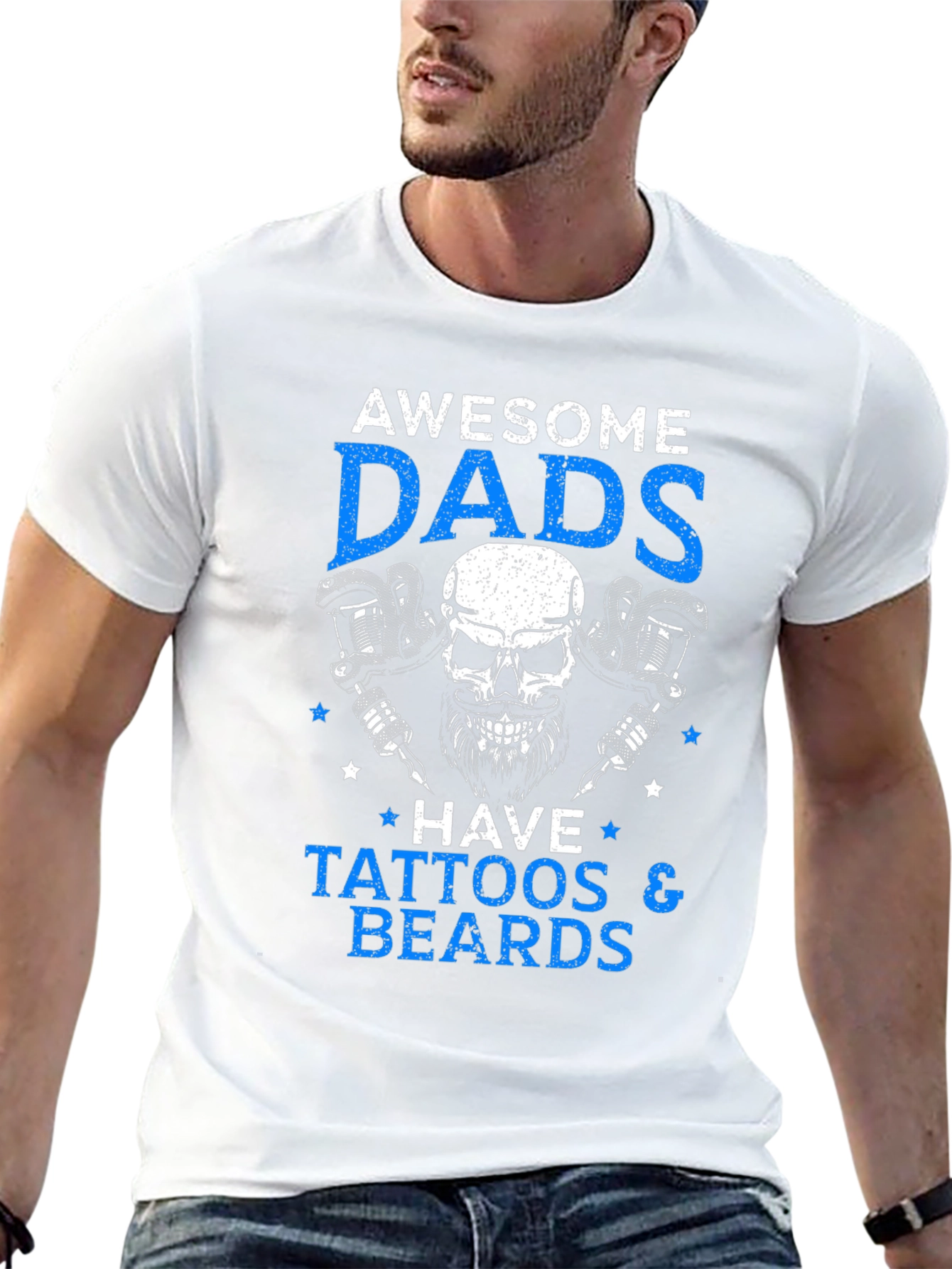 Awesome Dads Tattoos & Beards Graphic Tee