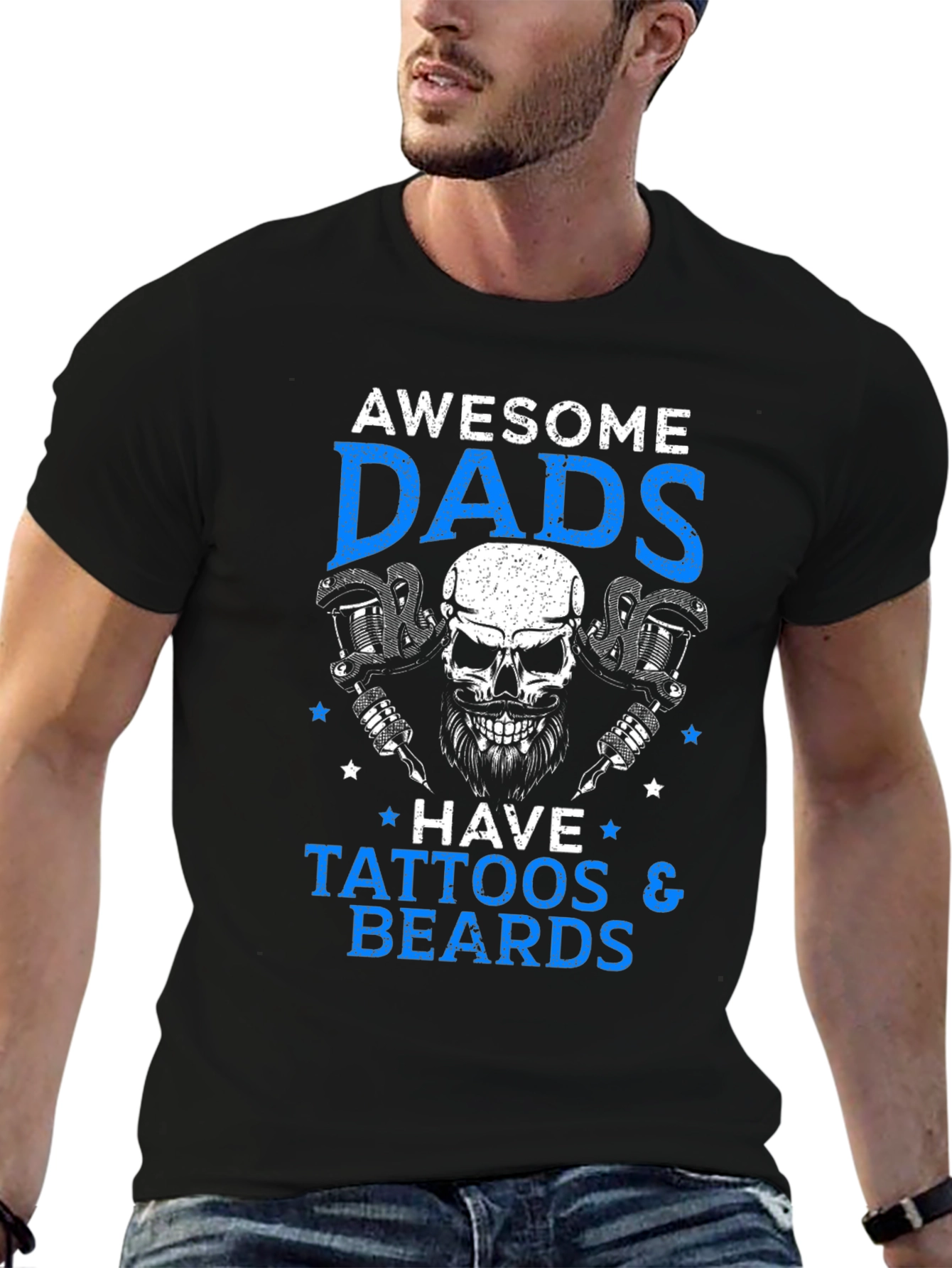 Awesome Dads Tattoos & Beards Graphic Tee