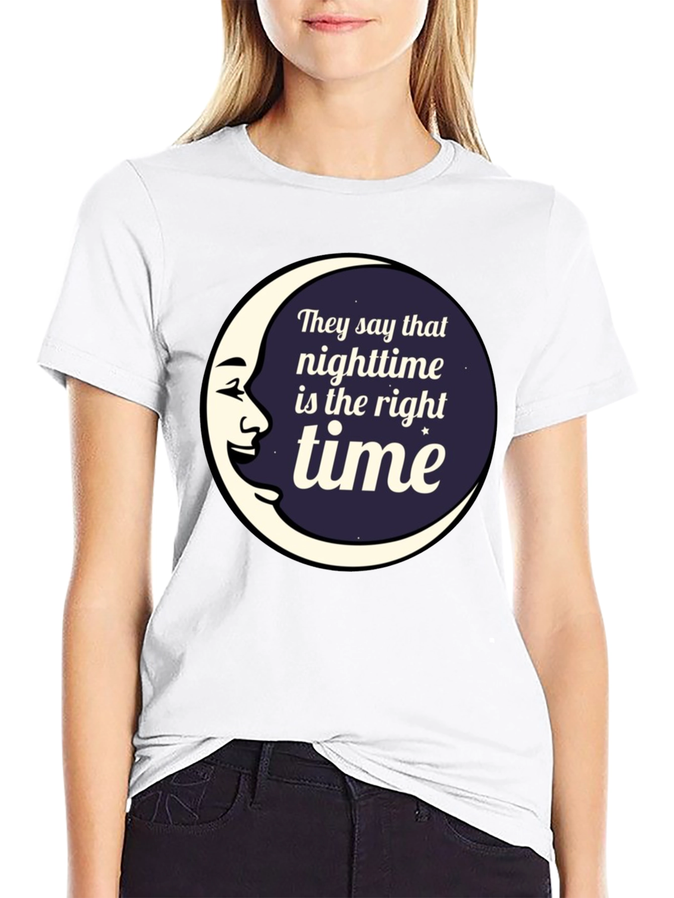 Nighttime is the Right Time Graphic T-Shirt