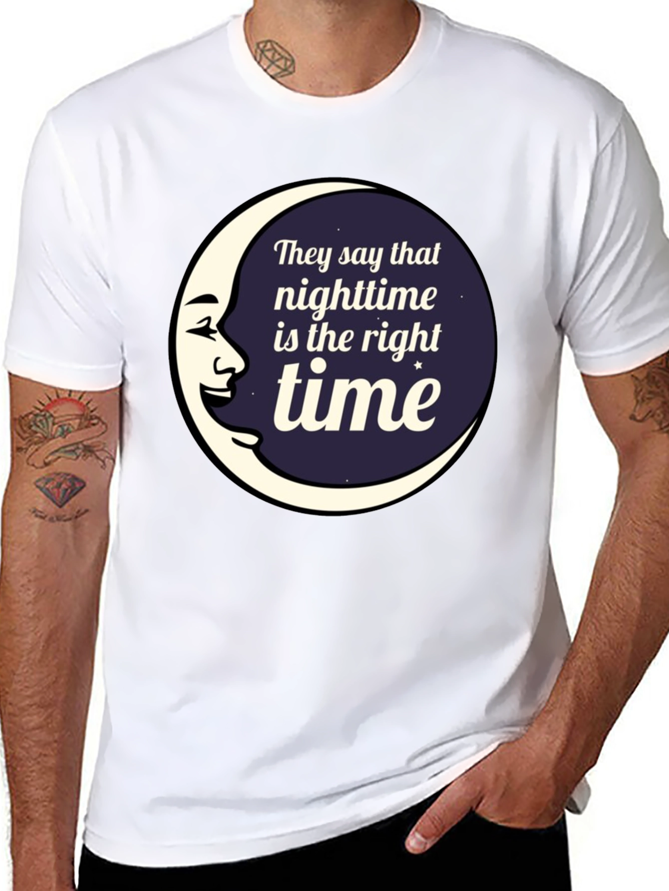 Nighttime is the Right Time Graphic T-Shirt