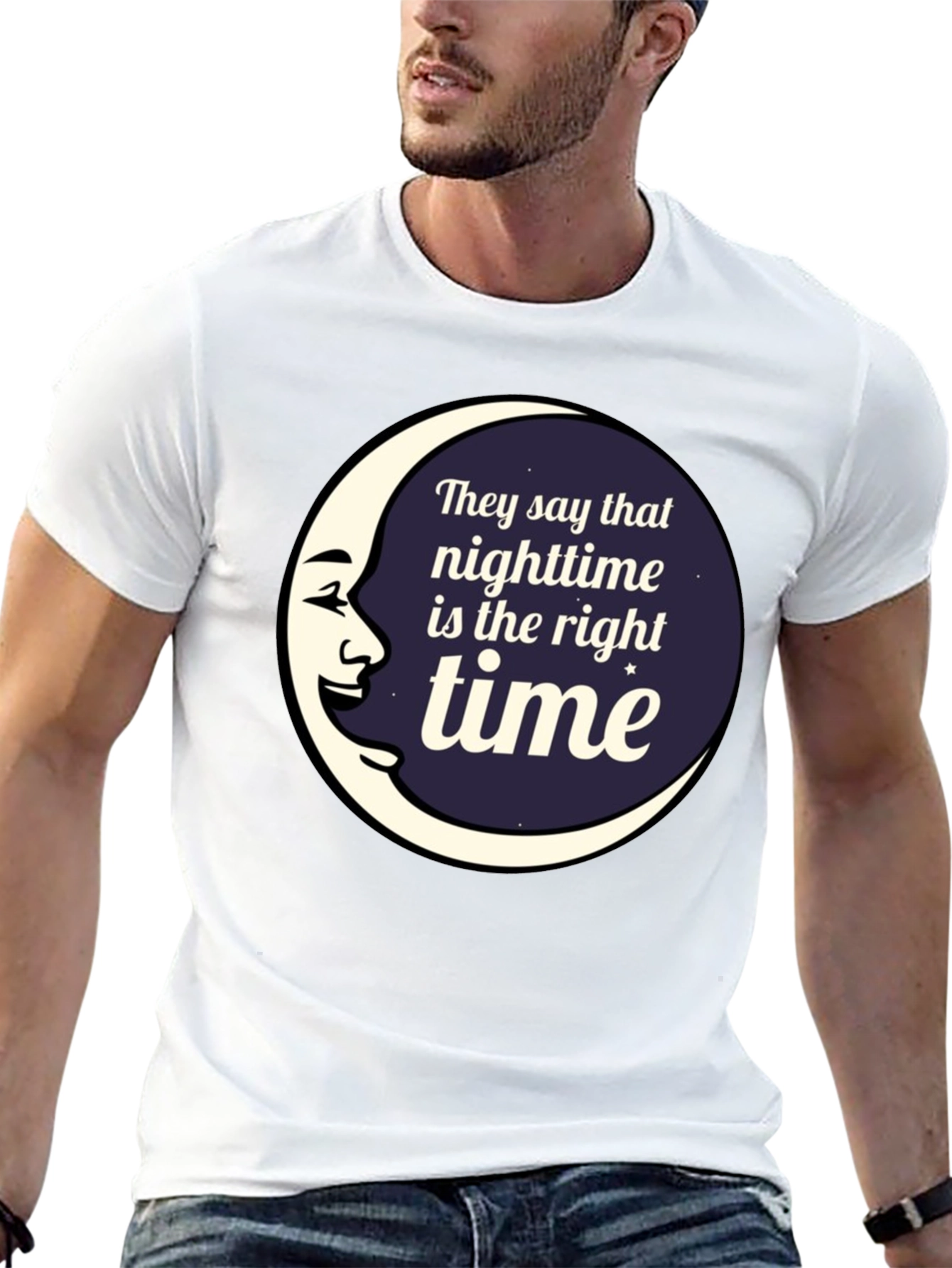 Nighttime is the Right Time Graphic T-Shirt