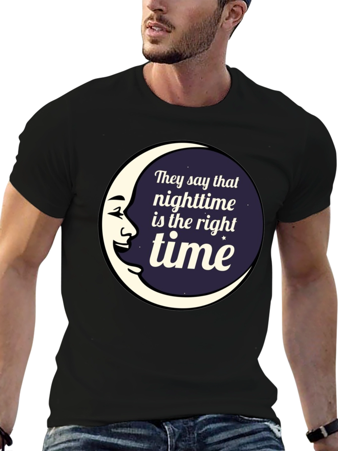 Nighttime is the Right Time Graphic T-Shirt