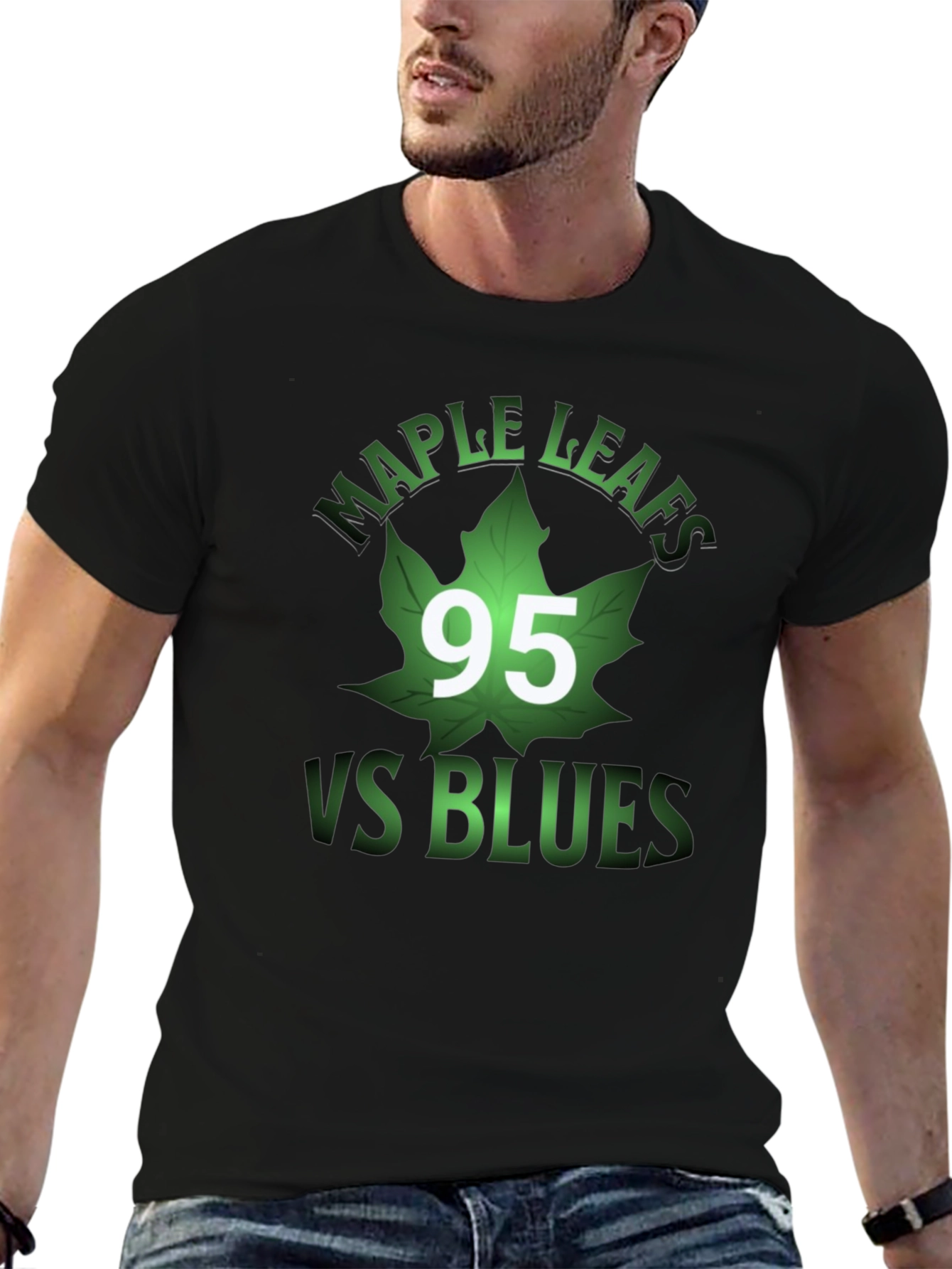 Maple Leafs VS Blues Black Graphic T-Shirt