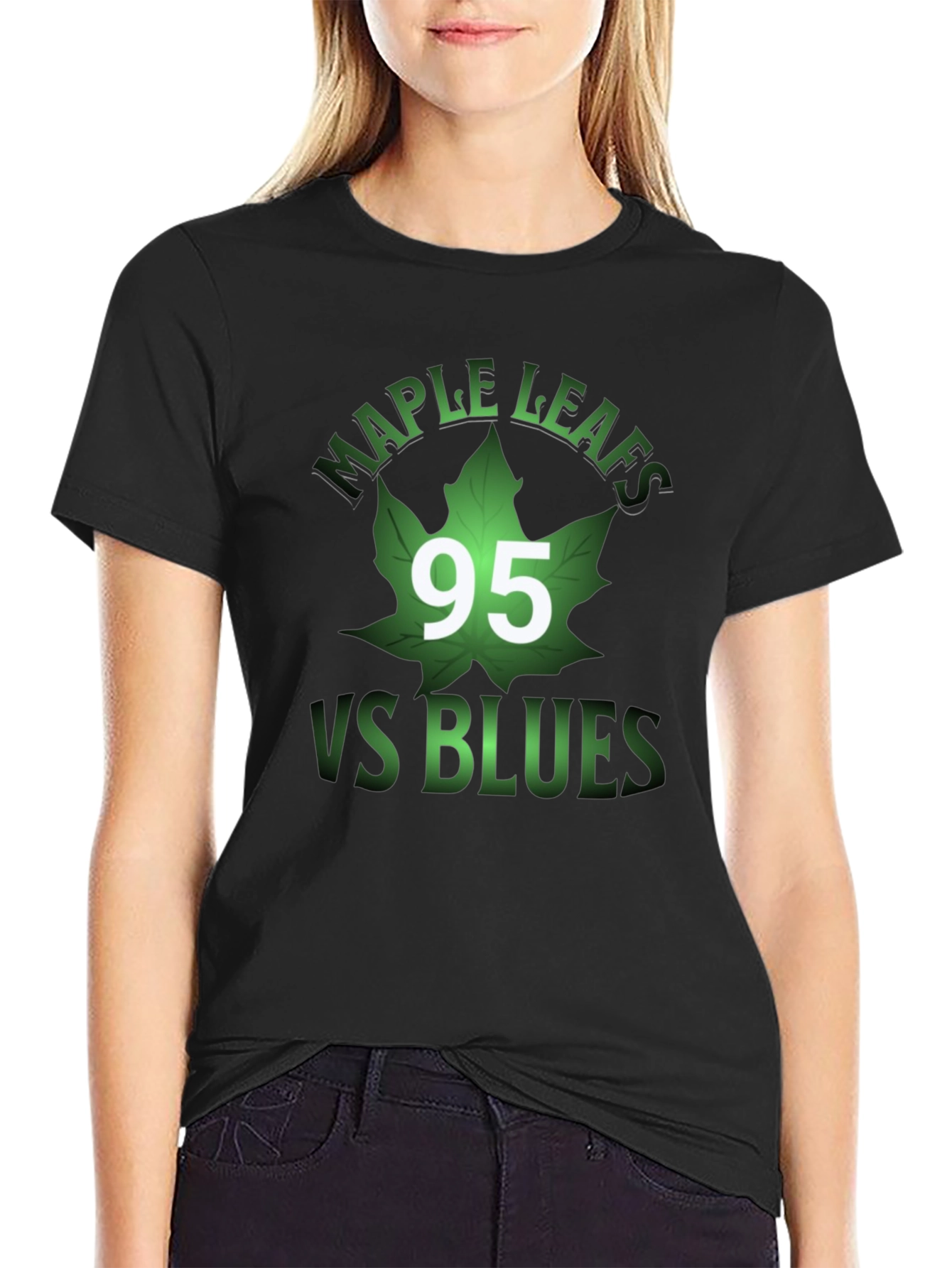 Maple Leafs VS Blues Black Graphic T-Shirt