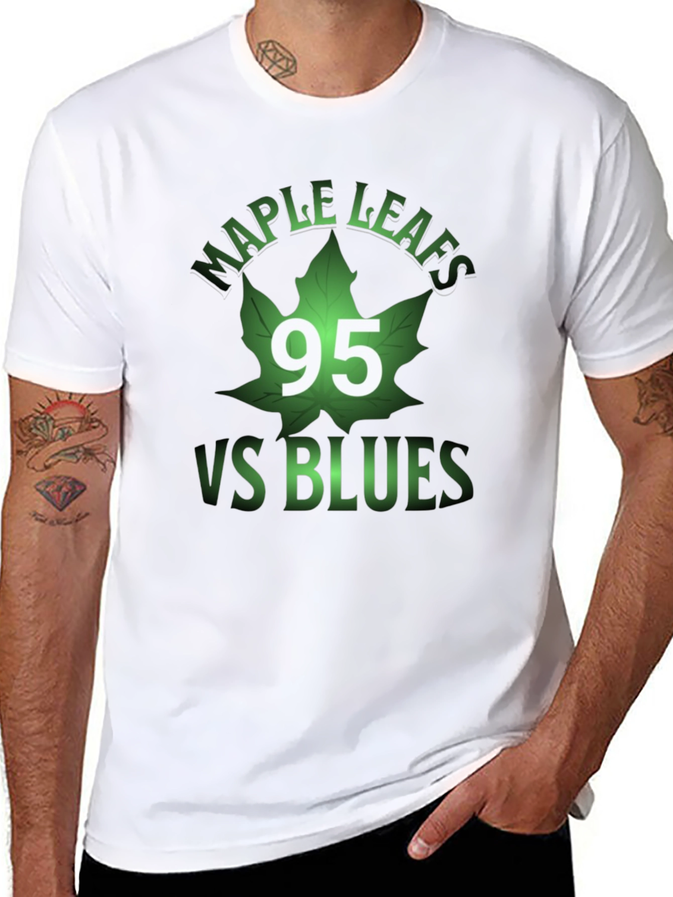 Maple Leafs VS Blues Black Graphic T-Shirt