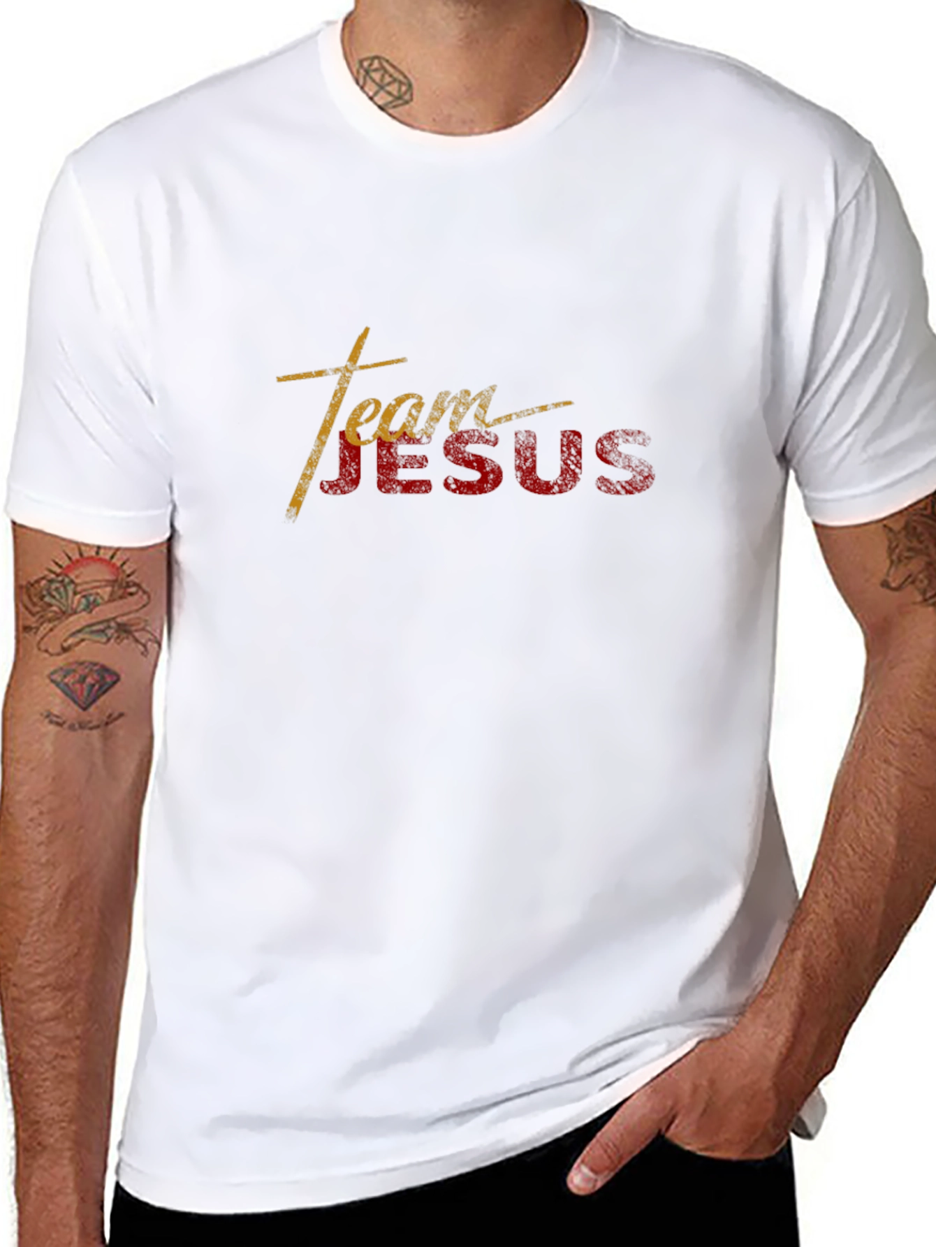 Team Jesus Black Graphic T-Shirt