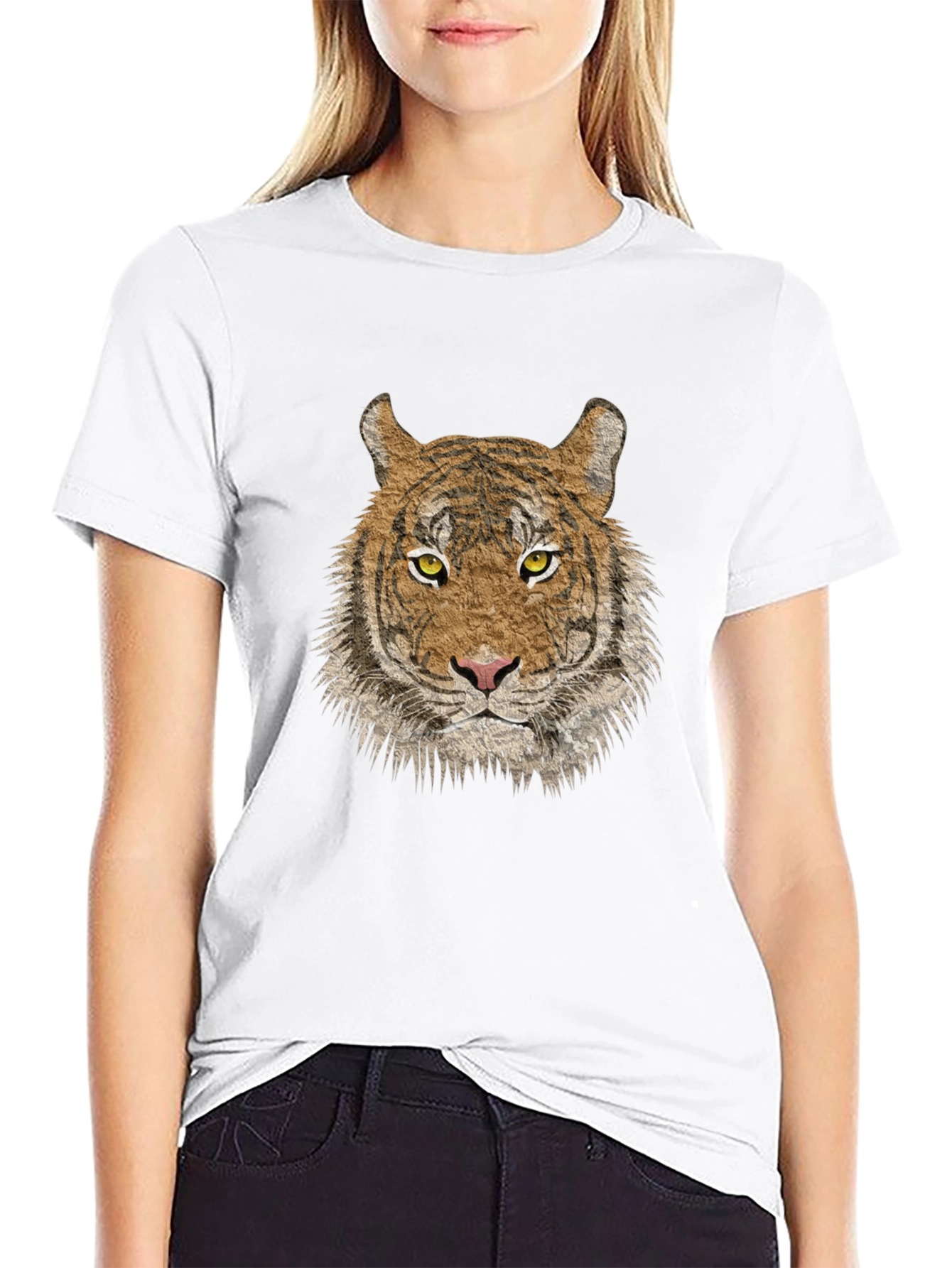 Tiger Graphic Print Black T-Shirt