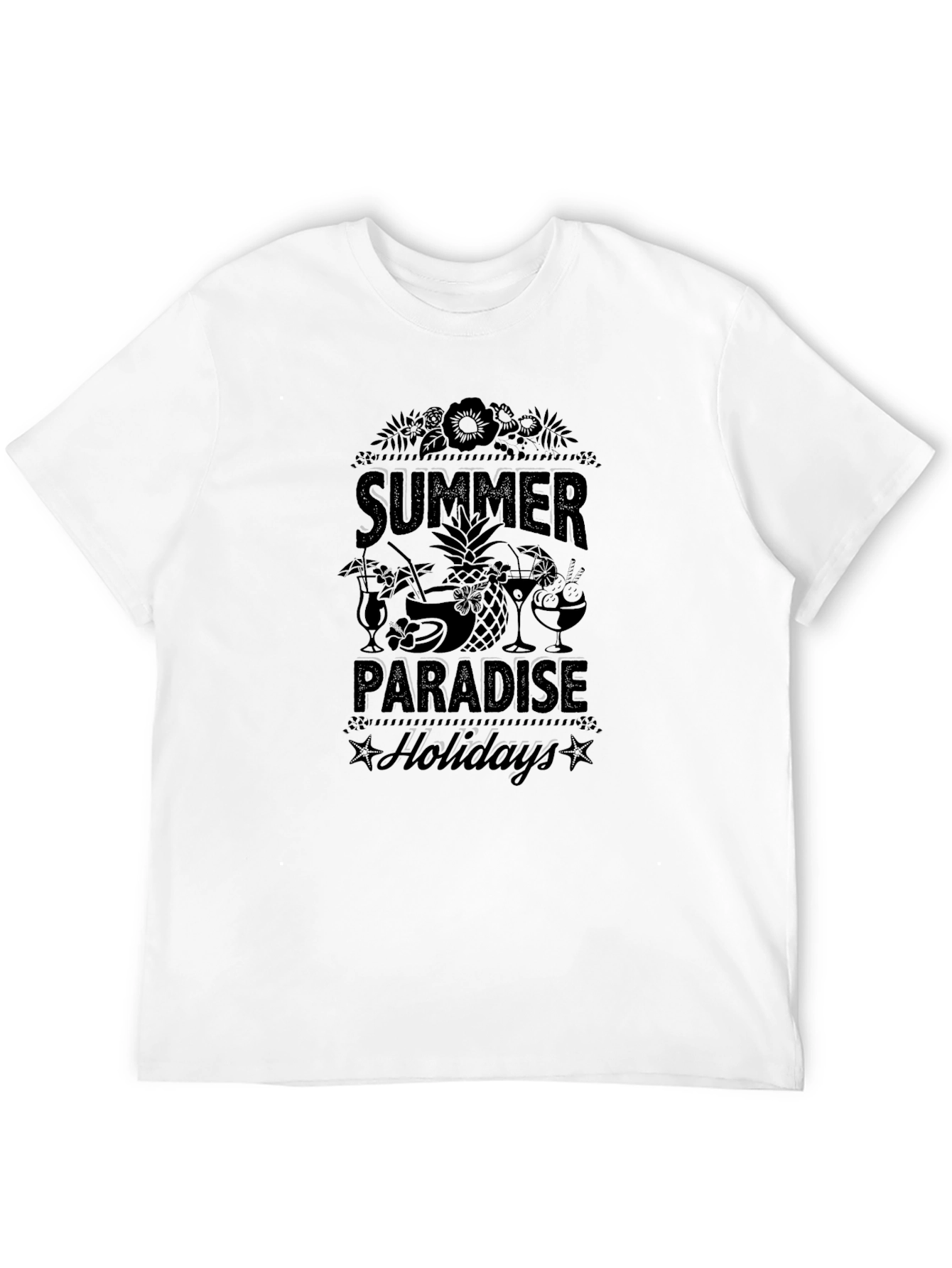 Summer Paradise Holidays Black T-Shirt