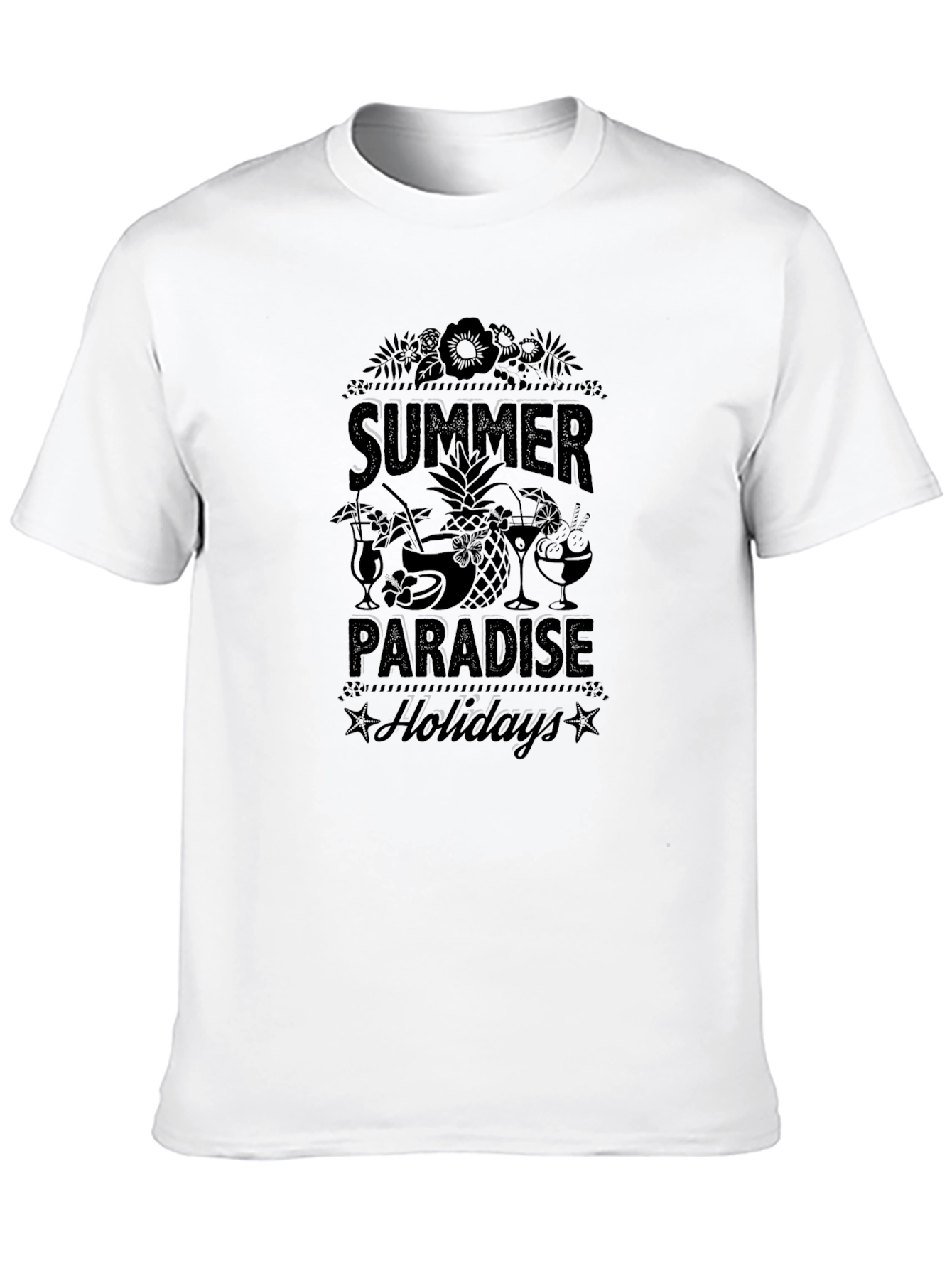 Summer Paradise Holidays Black T-Shirt
