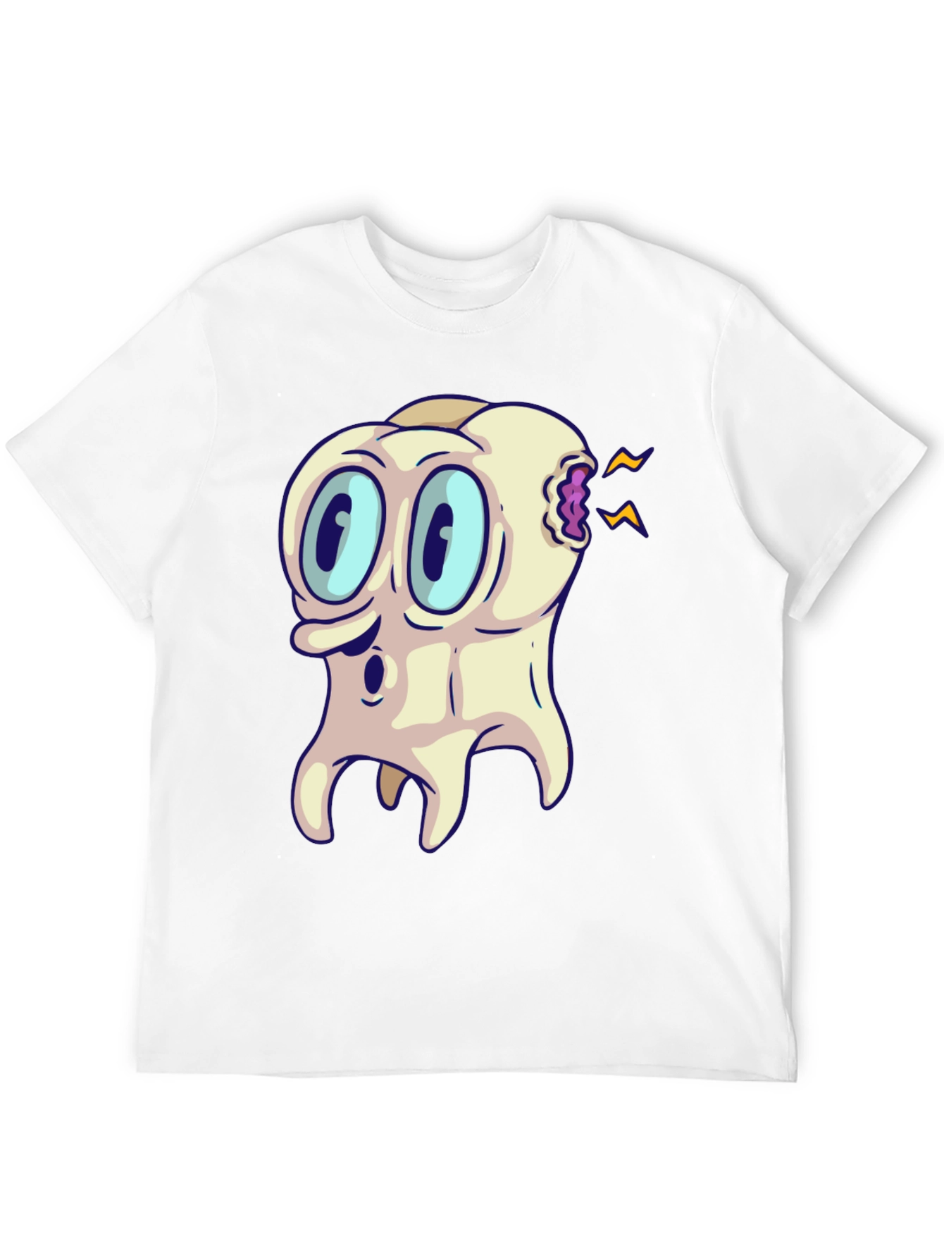 Cartoon Toothache Black T-Shirt