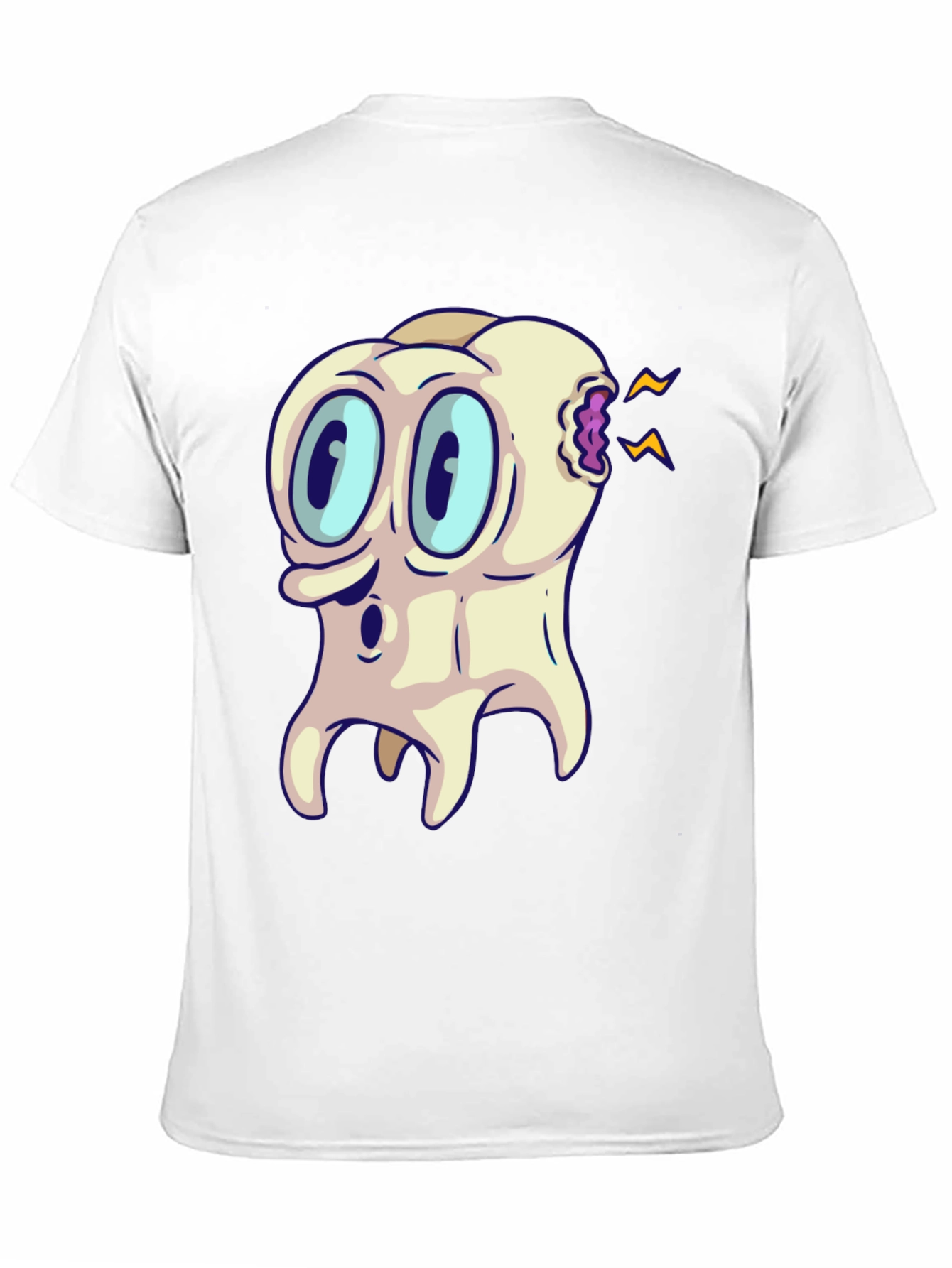 Cartoon Toothache Black T-Shirt