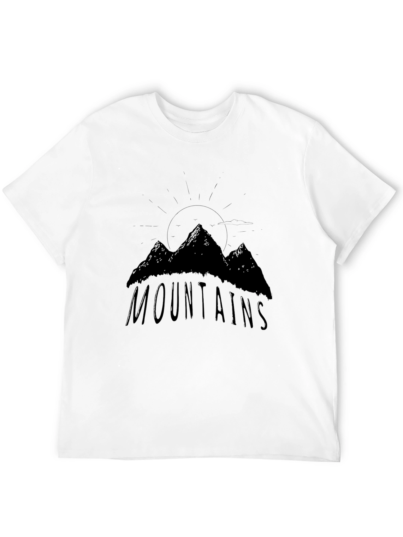 Mountains Graphic Print Black T-Shirt