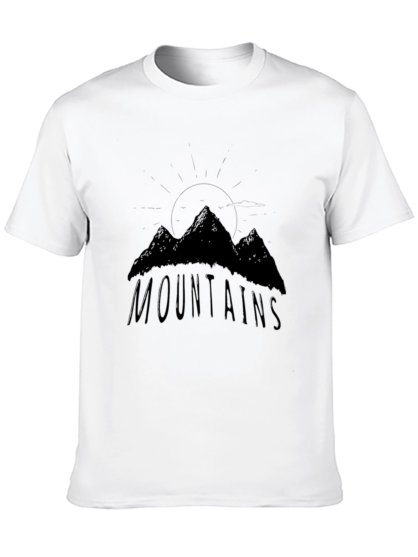 Mountains Graphic Print Black T-Shirt