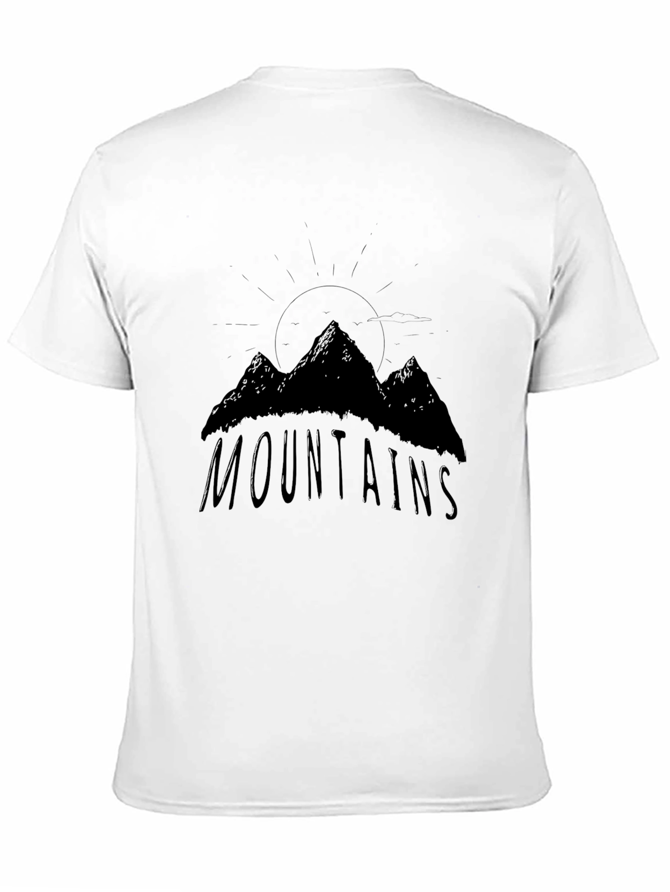 Mountains Graphic Print Black T-Shirt