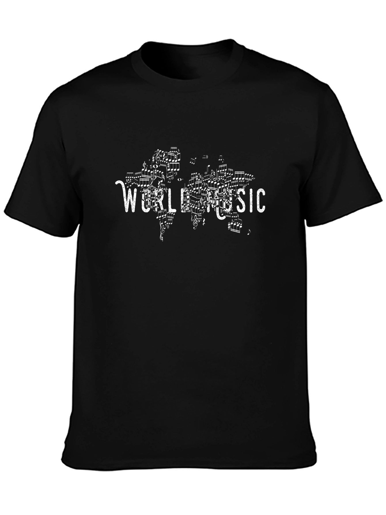 World Music Graphic Print Black T-Shirt