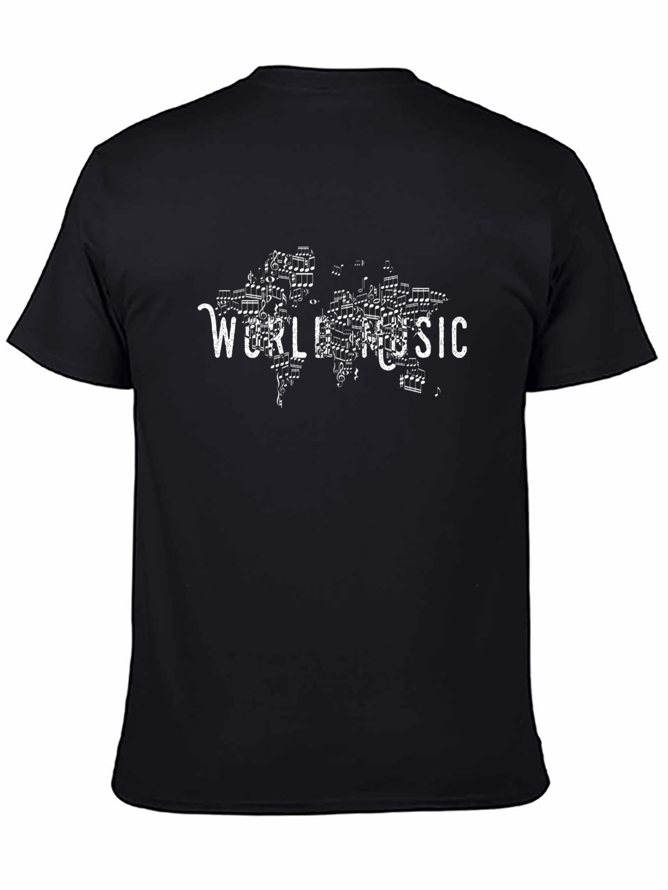 World Music Graphic Print Black T-Shirt