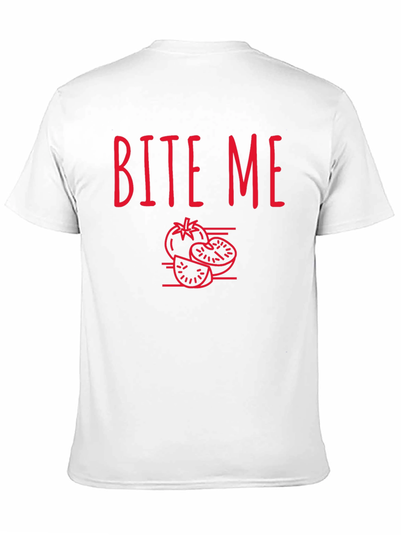 Bite Me Tomato Graphic T-Shirt - Casual Tee
