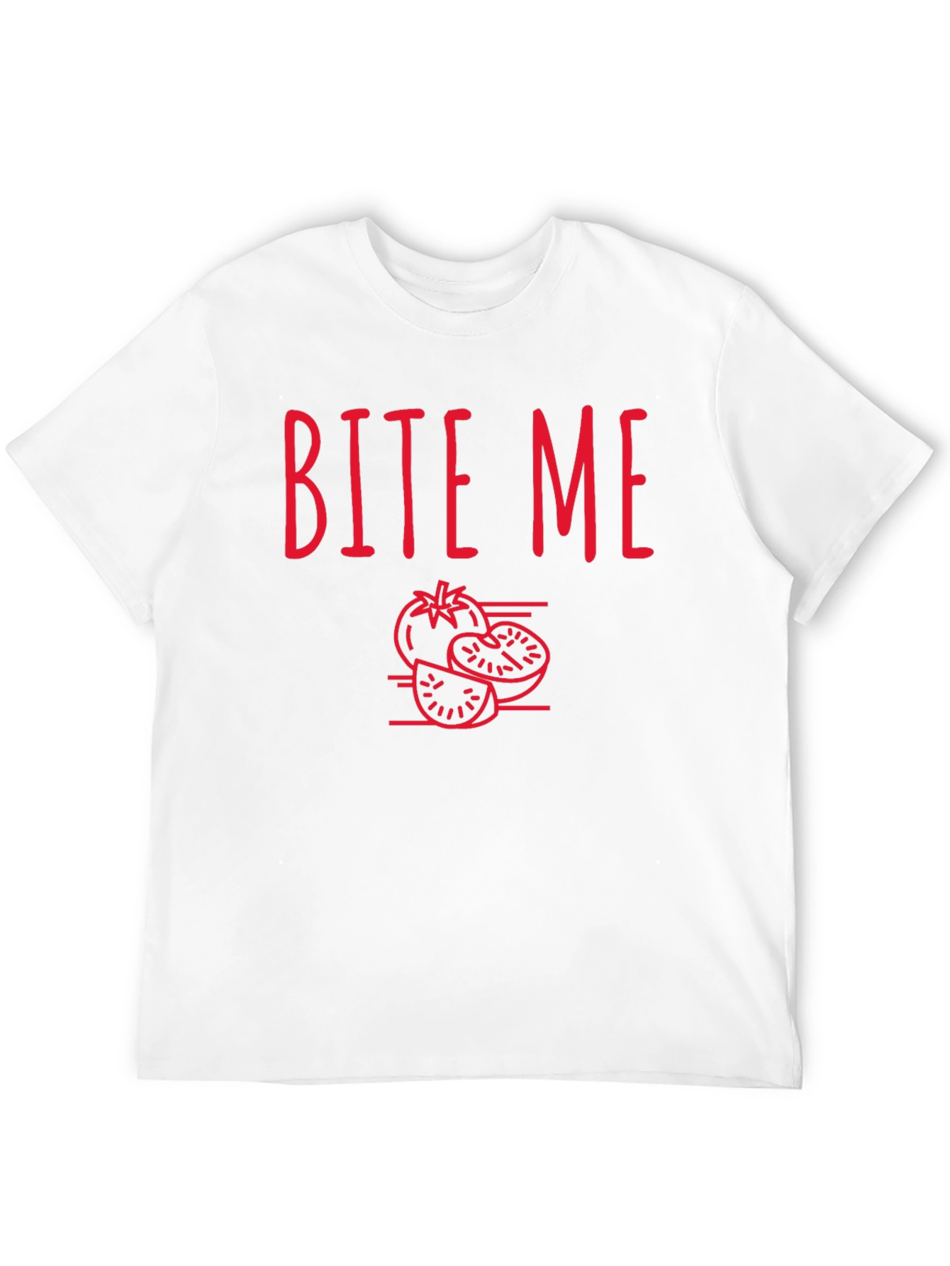 Bite Me Tomato Graphic T-Shirt - Casual Tee