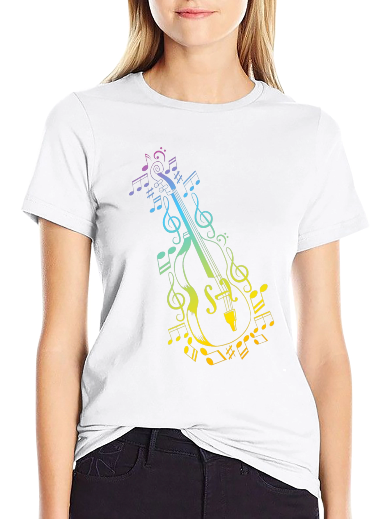 Musical Cello Graphic Tee - Black