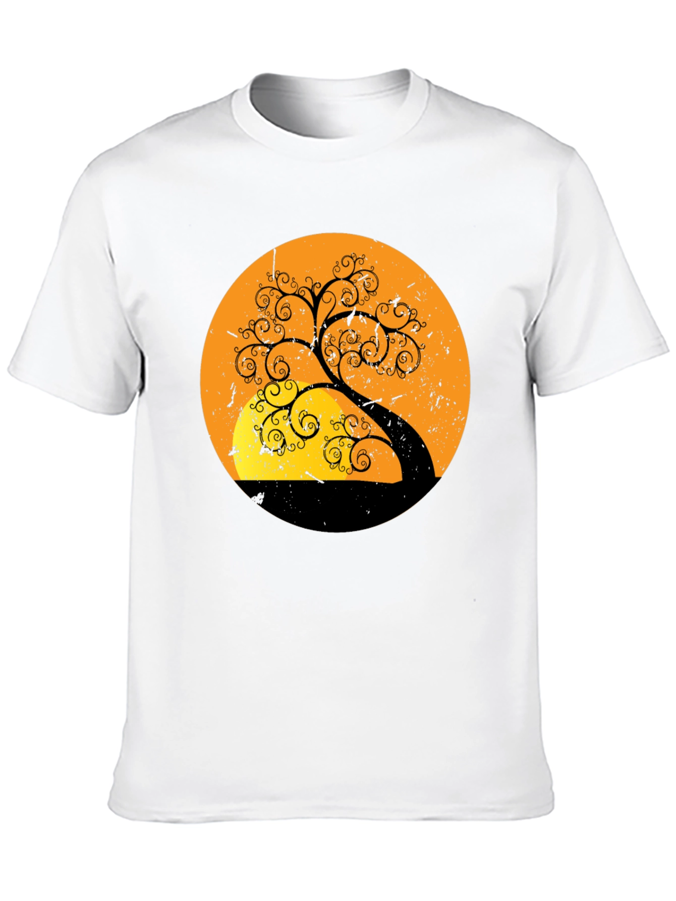 Sunset Tree Graphic Tee - Stylish Black T-Shirt