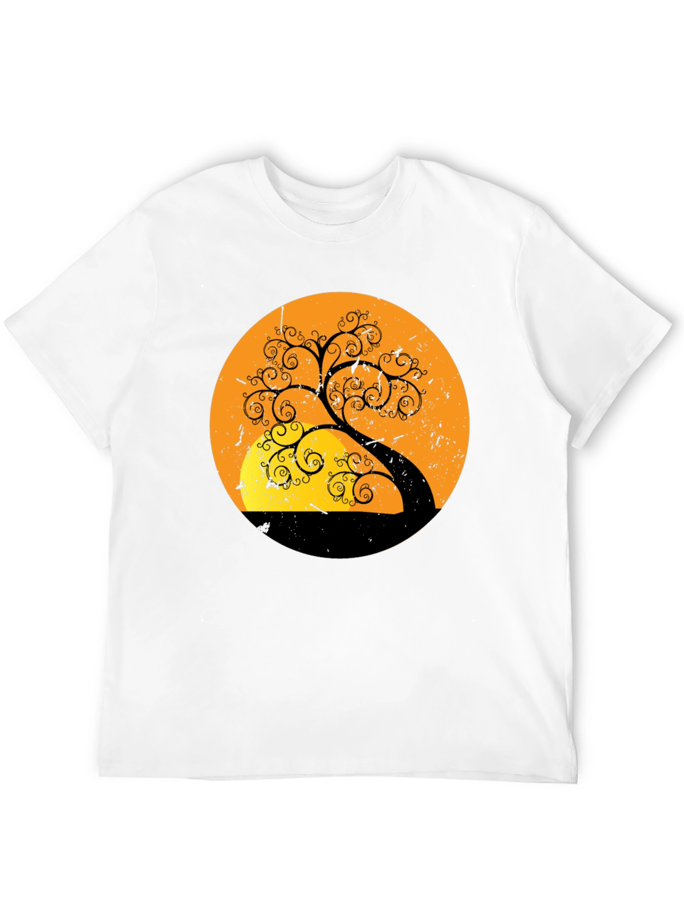Sunset Tree Graphic Tee - Stylish Black T-Shirt