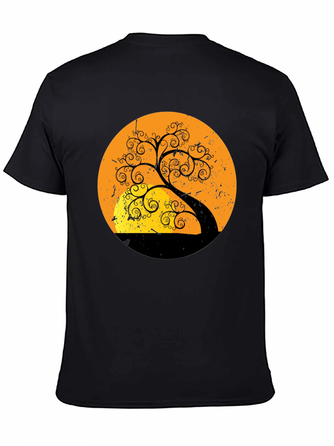 Sunset Tree Graphic Tee - Stylish Black T-Shirt