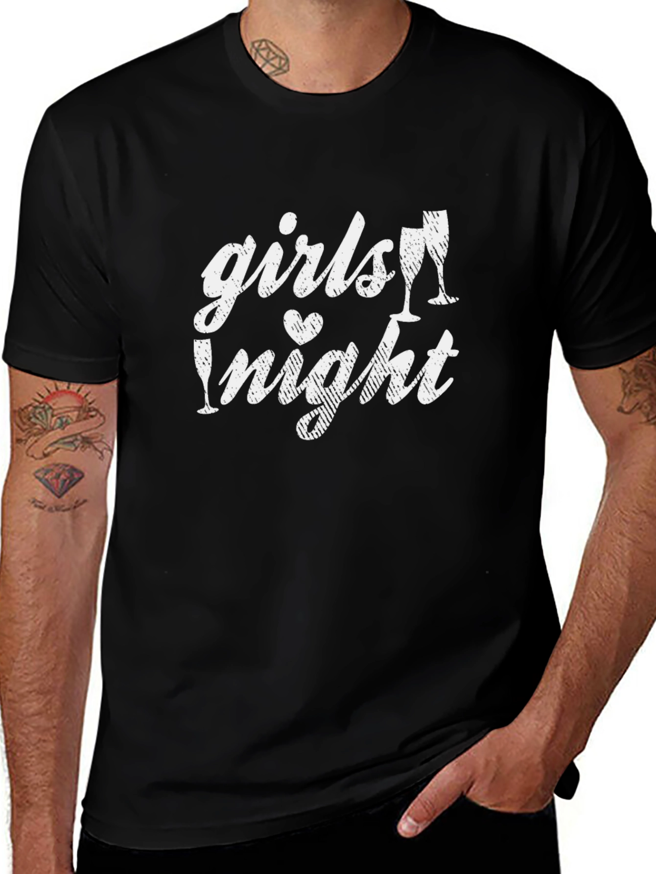 Girls Night Out T-Shirt - Black Crew Neck Tee
