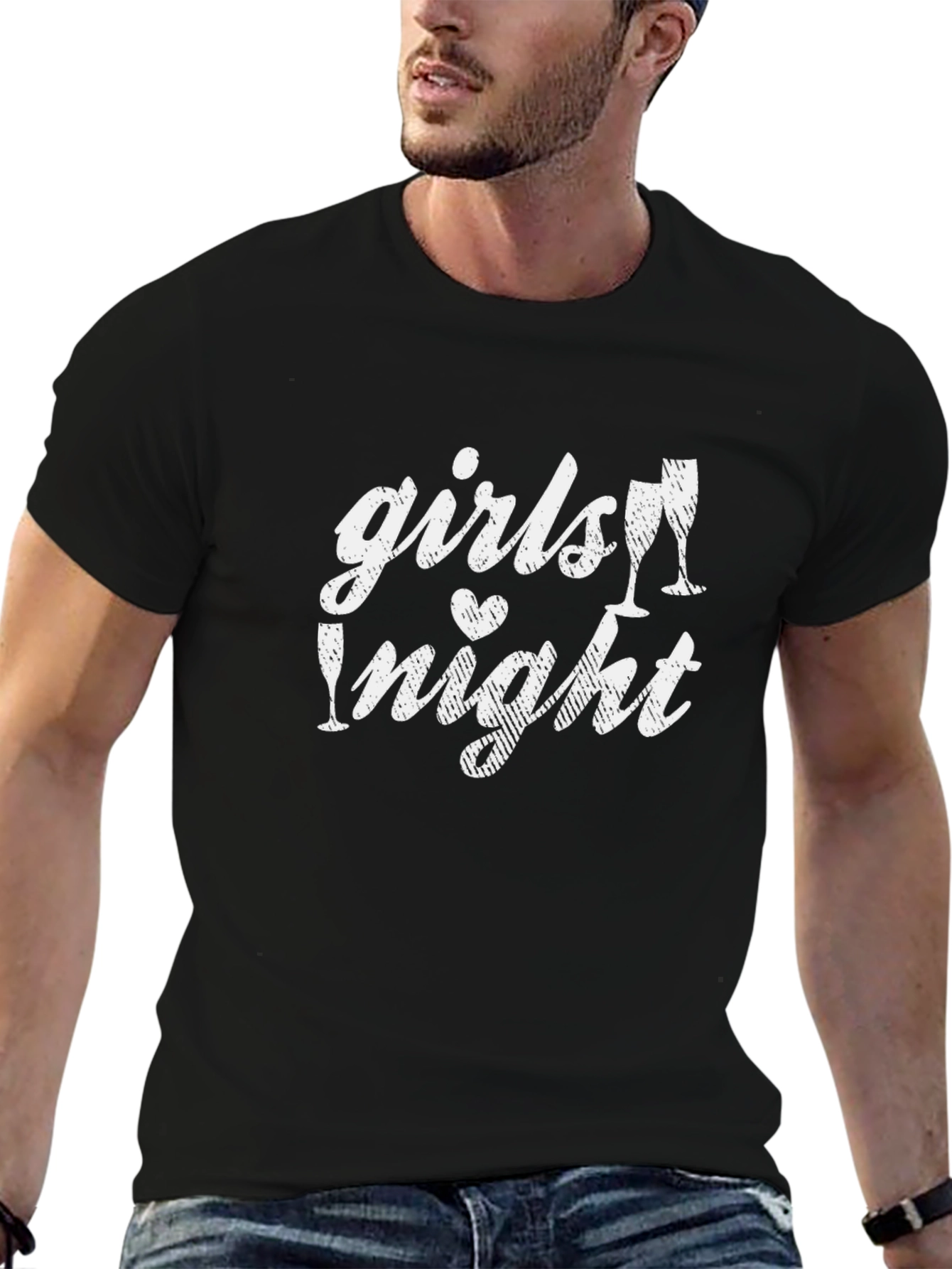 Girls Night Out T-Shirt - Black Crew Neck Tee