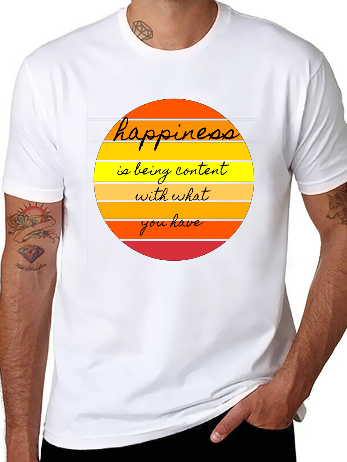 Happiness Content T-Shirt - Mens Graphic Tee