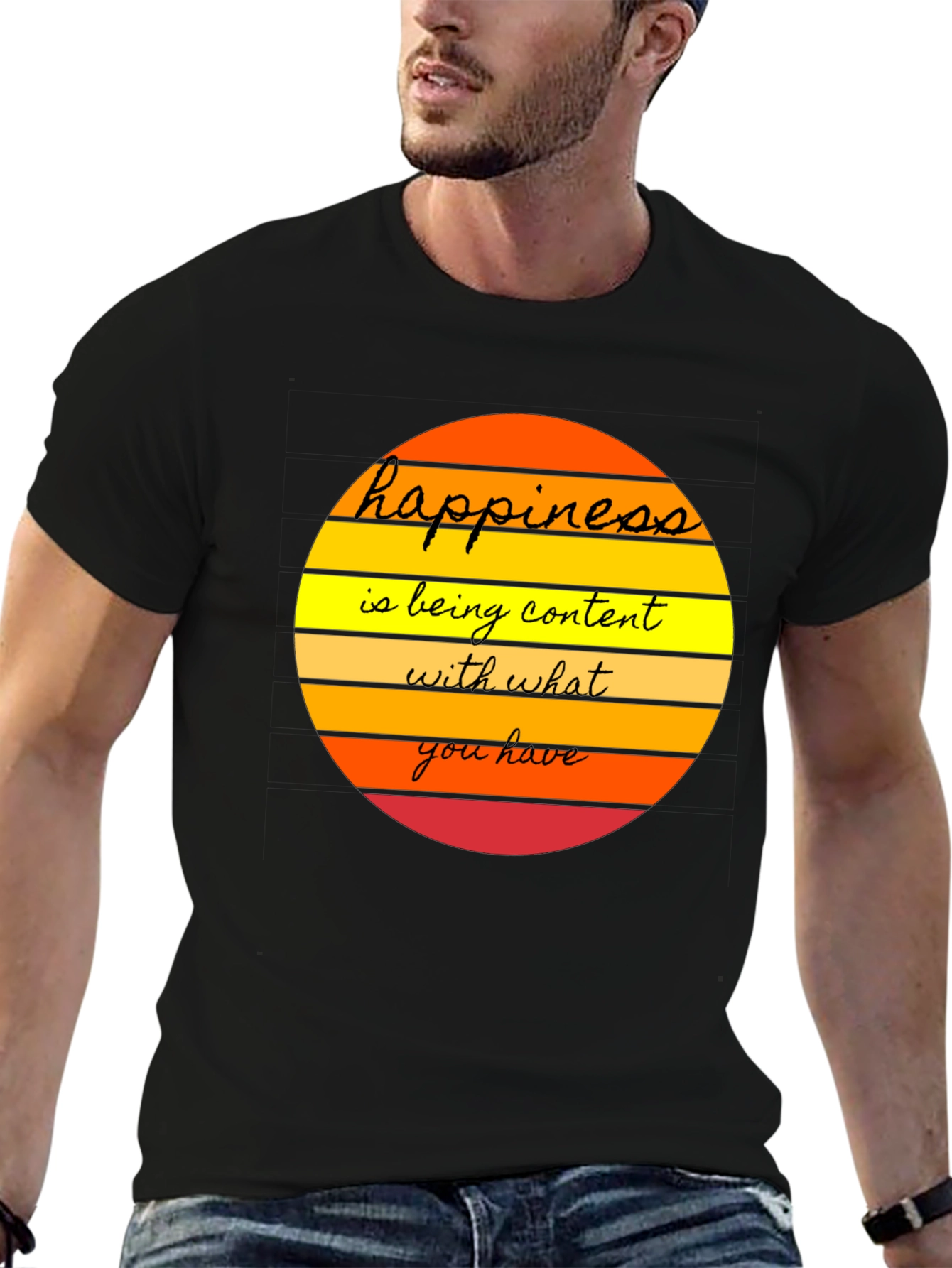 Happiness Content T-Shirt - Mens Graphic Tee