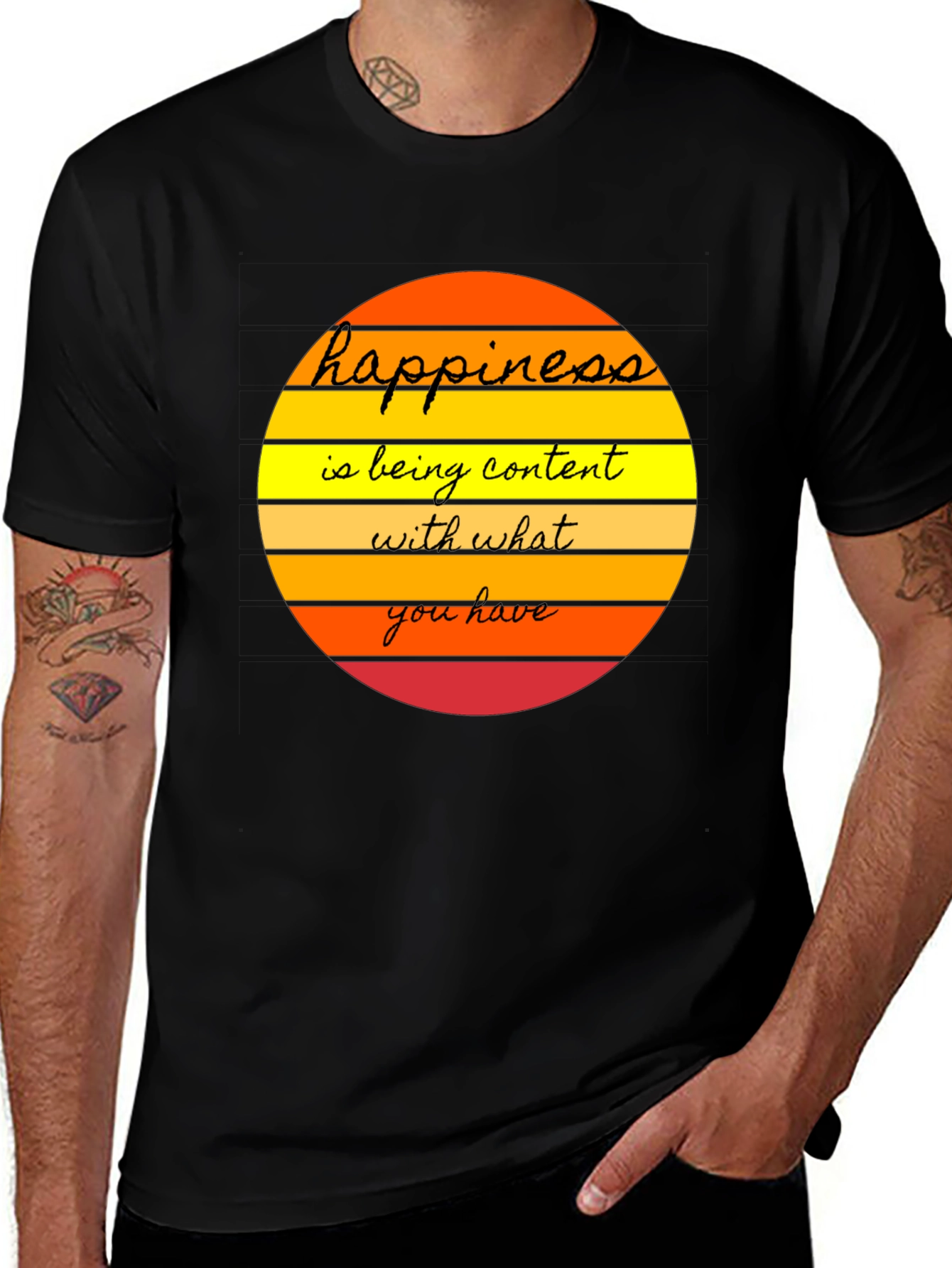 Happiness Content T-Shirt - Mens Graphic Tee