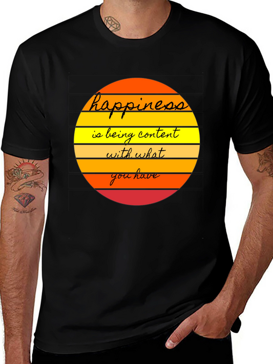 Happiness Content T-Shirt - Mens Graphic Tee