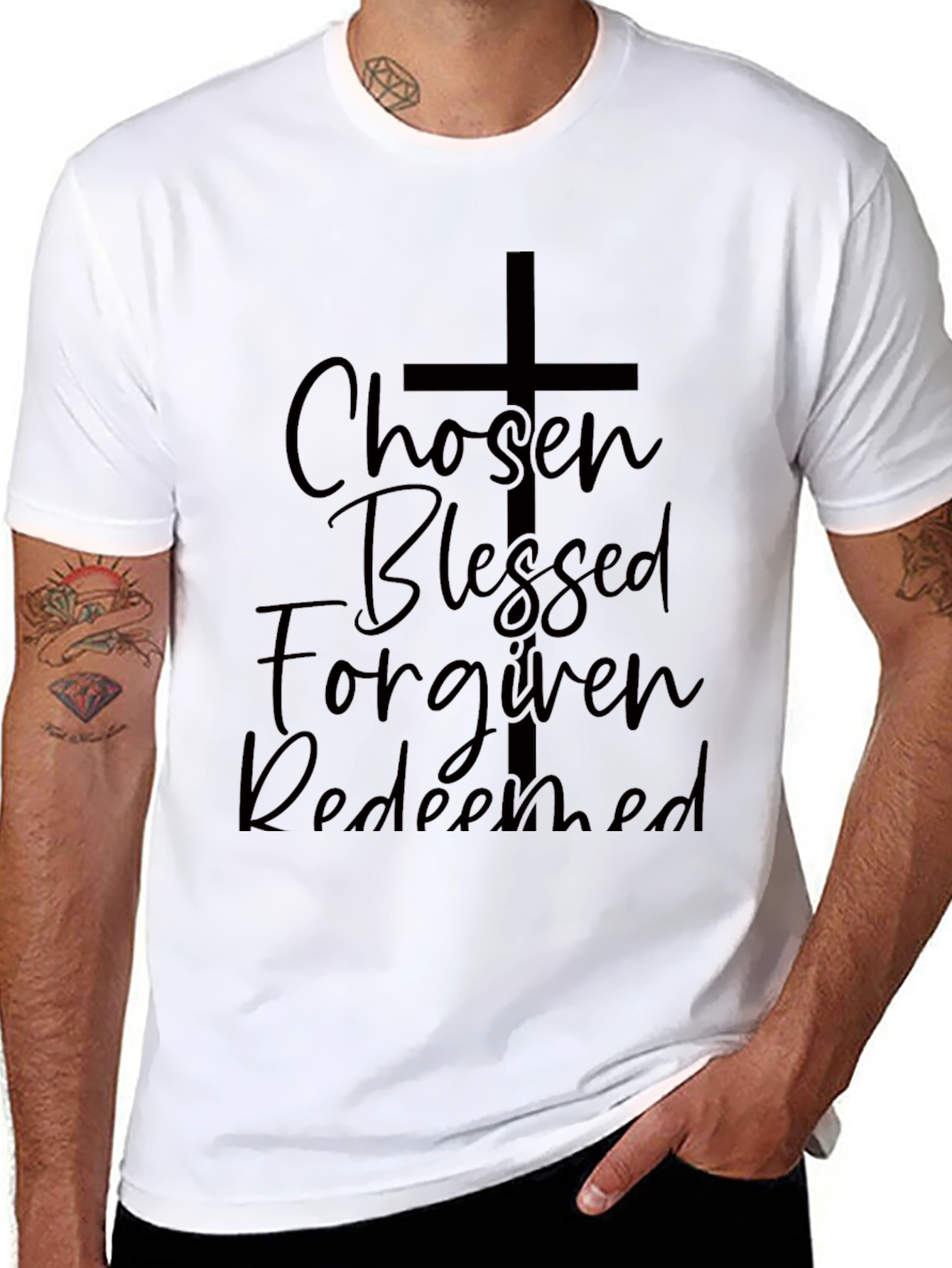 Chosen Blessed Forgiven Redeemed Graphic Tee