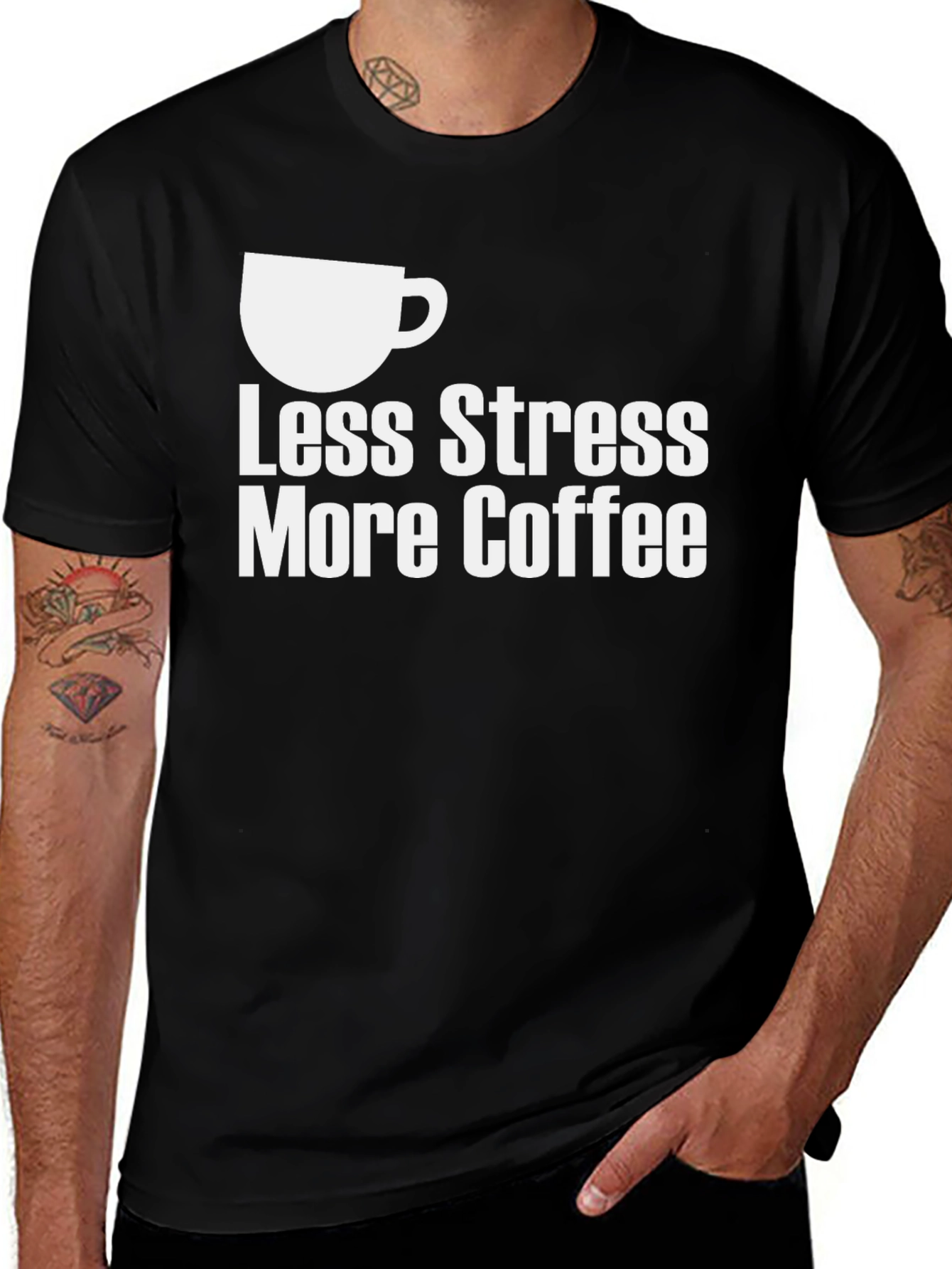 Less Stress More Coffee Graphic T-Shirt